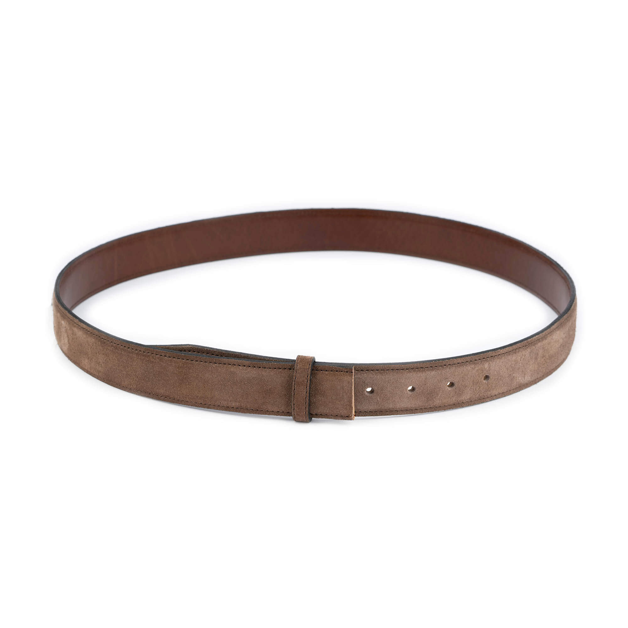 Brown Taupe Suede Belt Strap Replacement for Dunhill Buckles - Reversible Dress & Casual Belt for Men | Perfect for Office, Business Attire & Everyday Wear