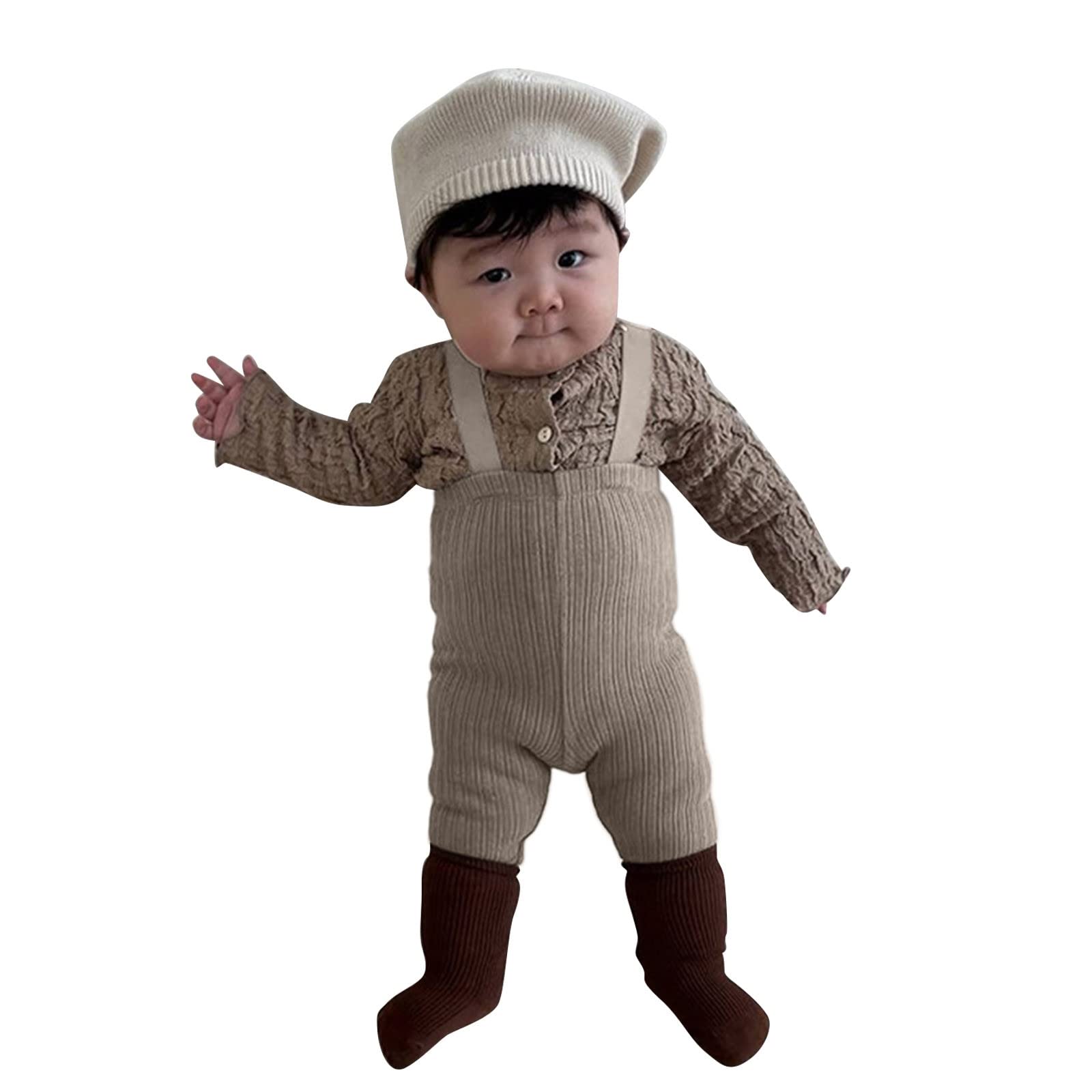Baby Newborn Infant Girls Boys Solid Ribbed Cotton Romper Jumpsuit - Soft Summer & Fall Outfit for Playtime, Daycare & Family Photos