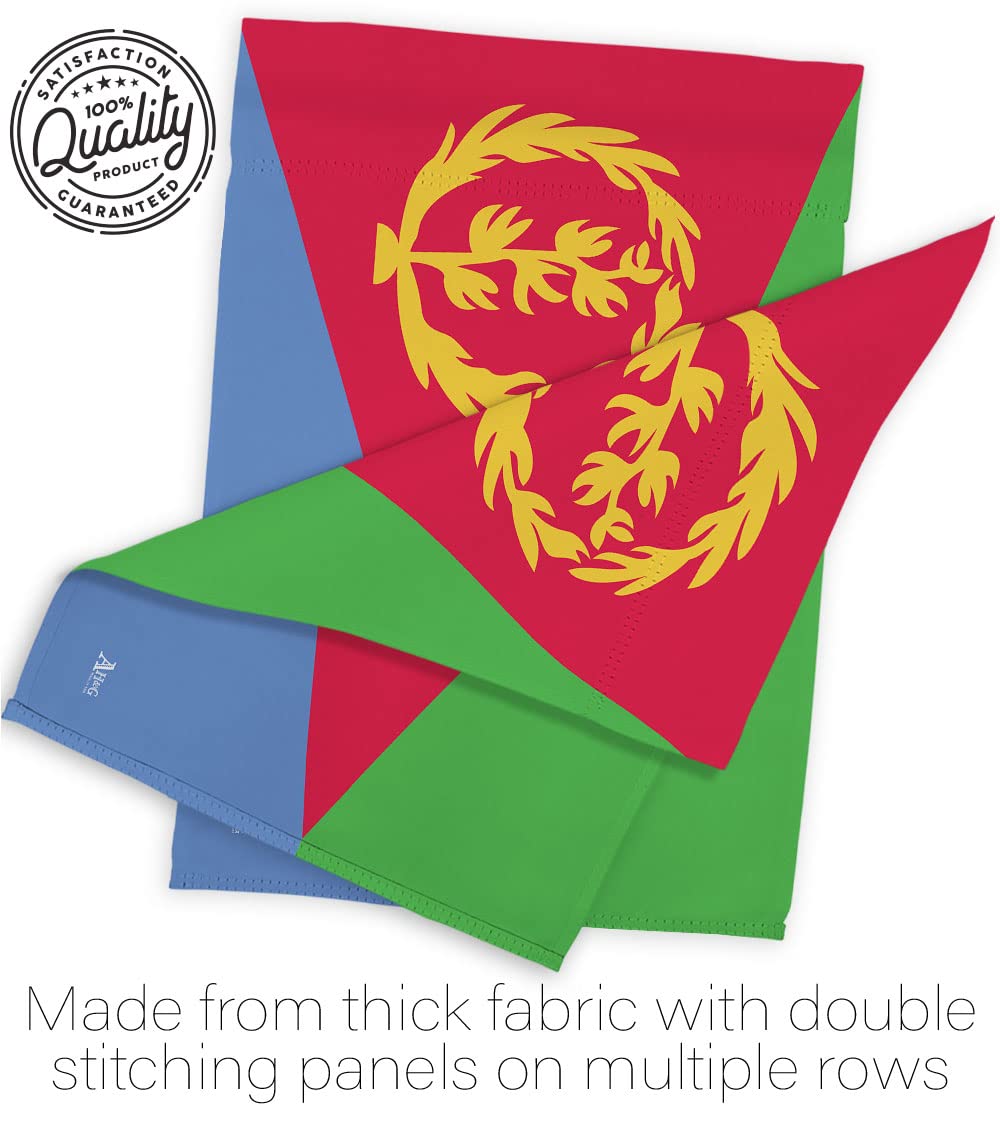 Americana Home & Garden Eritrea Double-Sided Garden Flag Set with Stand - Country Regional Nation House Decoration Banner for Yard, Patio & Outdoor Decor - Made in USA