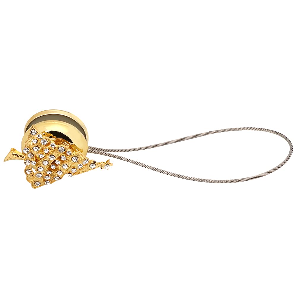 WNSC Decorative Curtain Tiebacks & Holdbacks - Strong Magnetic Force for Living Room, Bedroom, Office & Hotel Use - Elegant Gold Finish for Window Dressing