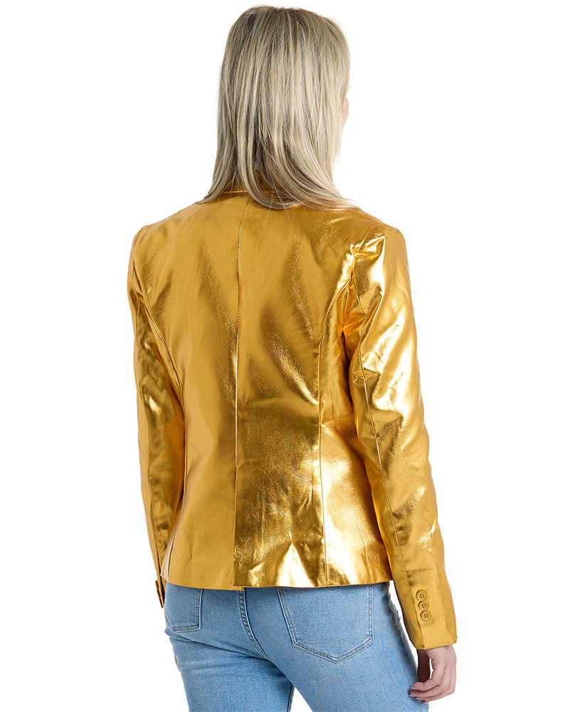 Vintage 70s Groovy Gold Opposuit Women's Jacket - Retro Fashion for Casual Wear & Costume Parties
