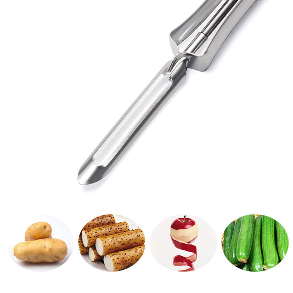Stainless Steel Rotary Vegetable & Fruit Peeler - Efficient Potato Carrot Apple Peeler for Kitchen Cooking & Meal Prep