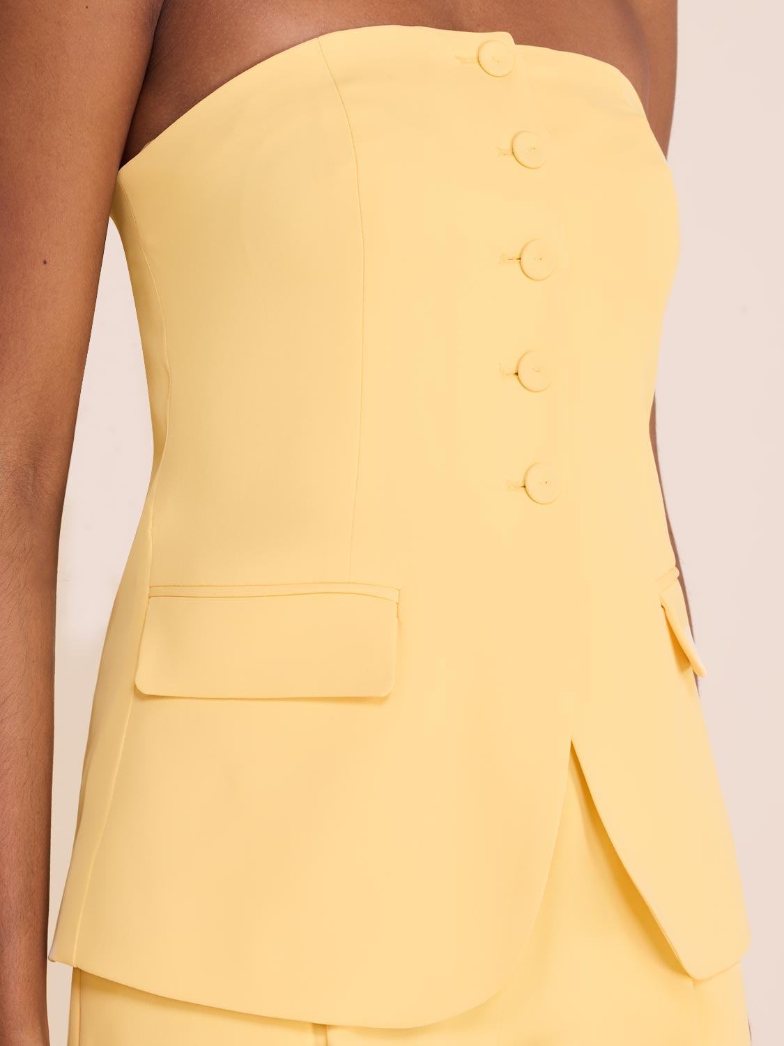 Strapless Bustier Vest for Women - Elegant Button Up Corset Top - Perfect for Layering, Date Nights & Special Occasions