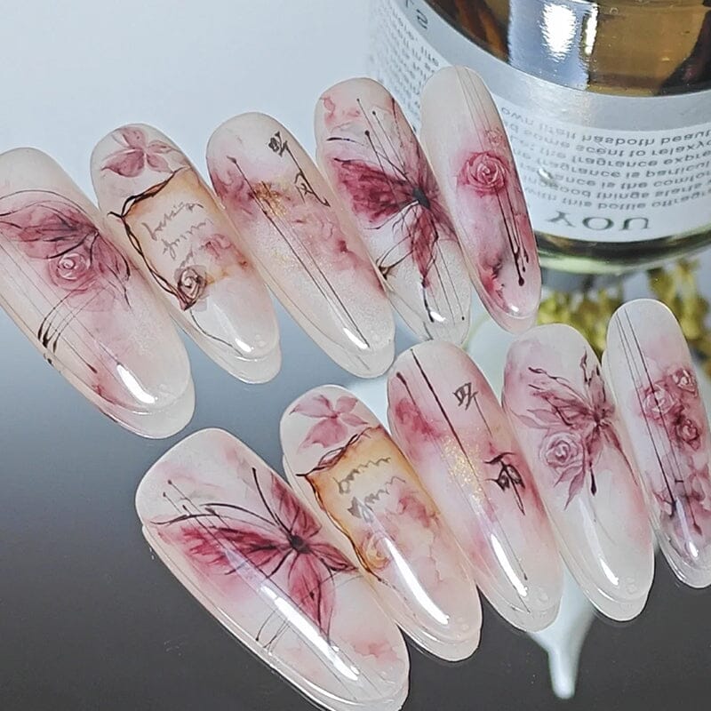 3D Gold Bronzing Butterfly Nail Stickers - M0 470 472 - Elegant Nail Art Decals for Parties, Weddings & Special Occasions
