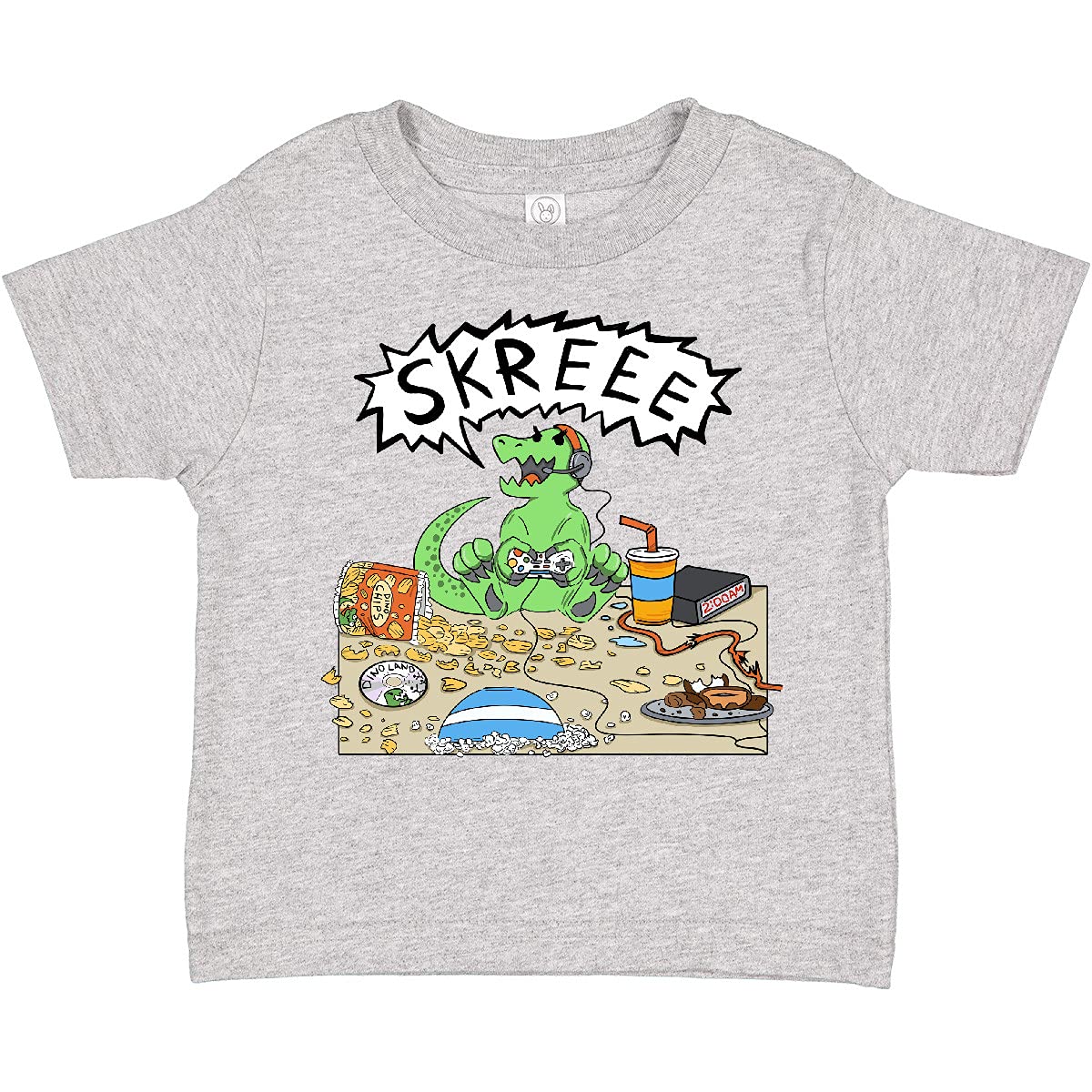 Inktastic Gaming Dinosaur Toddler T-Shirt - Cute Dino Graphic Tee for Kids, Boys & Girls - Perfect for Playtime, Birthday Parties & Casual Outings