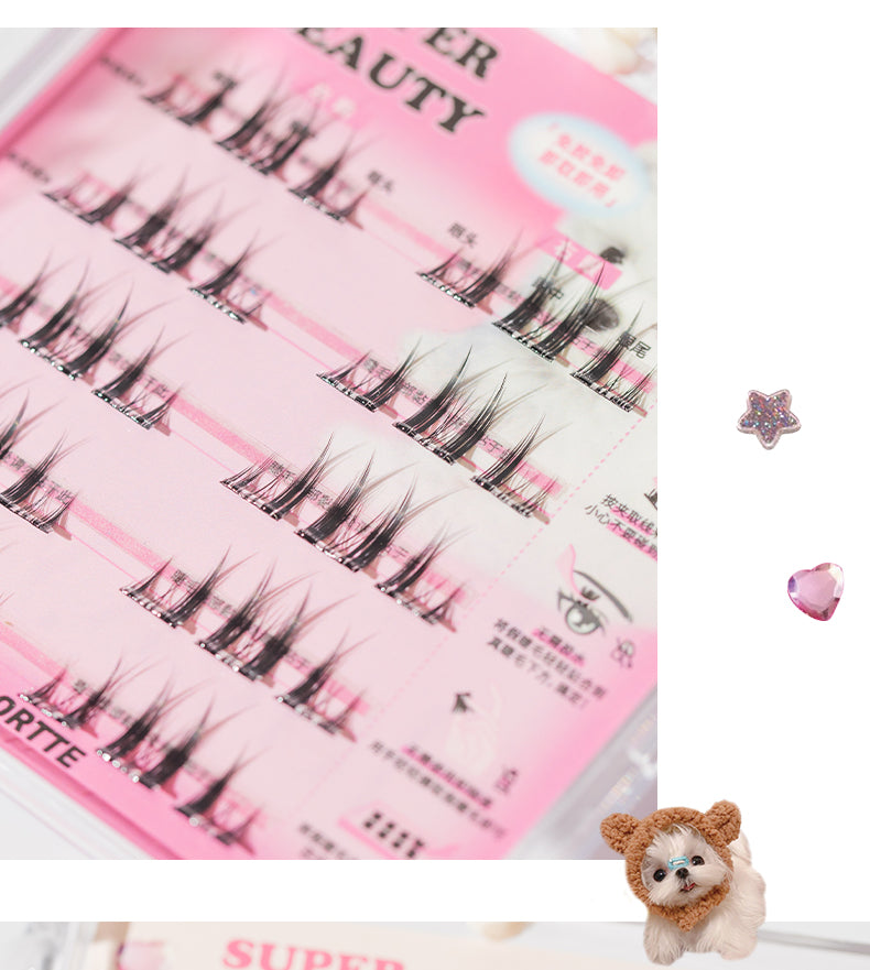 FLORTTE Self Adhesive Clustered False Eyelashes - Natural Looking Volume Lashes for Everyday Wear & Special Occasions