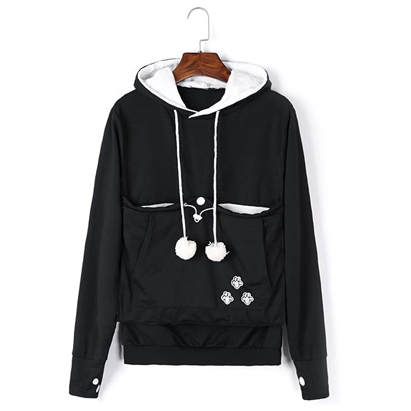 Pet Pouch Hoodie for Women & Men - Kangaroo Pocket Sweatshirt for Cats & Dogs - Cozy Outfit for Pet Lovers