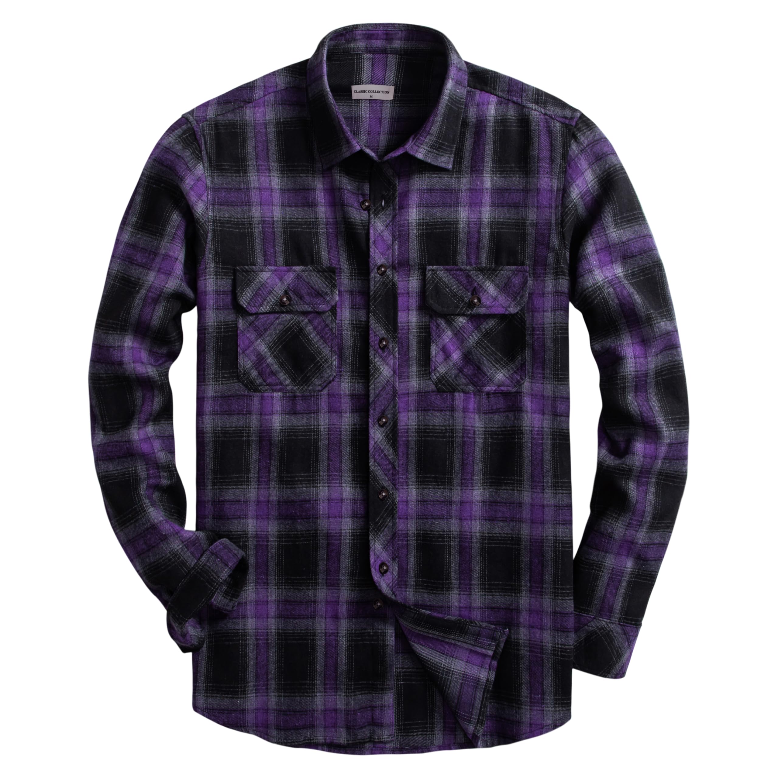 Men's Flannel Plaid Shirts - Regular Fit Long Sleeve Button Down Fleece Shirt for Casual Wear | Perfect for Outdoor Camping, Hiking and Fall Layering