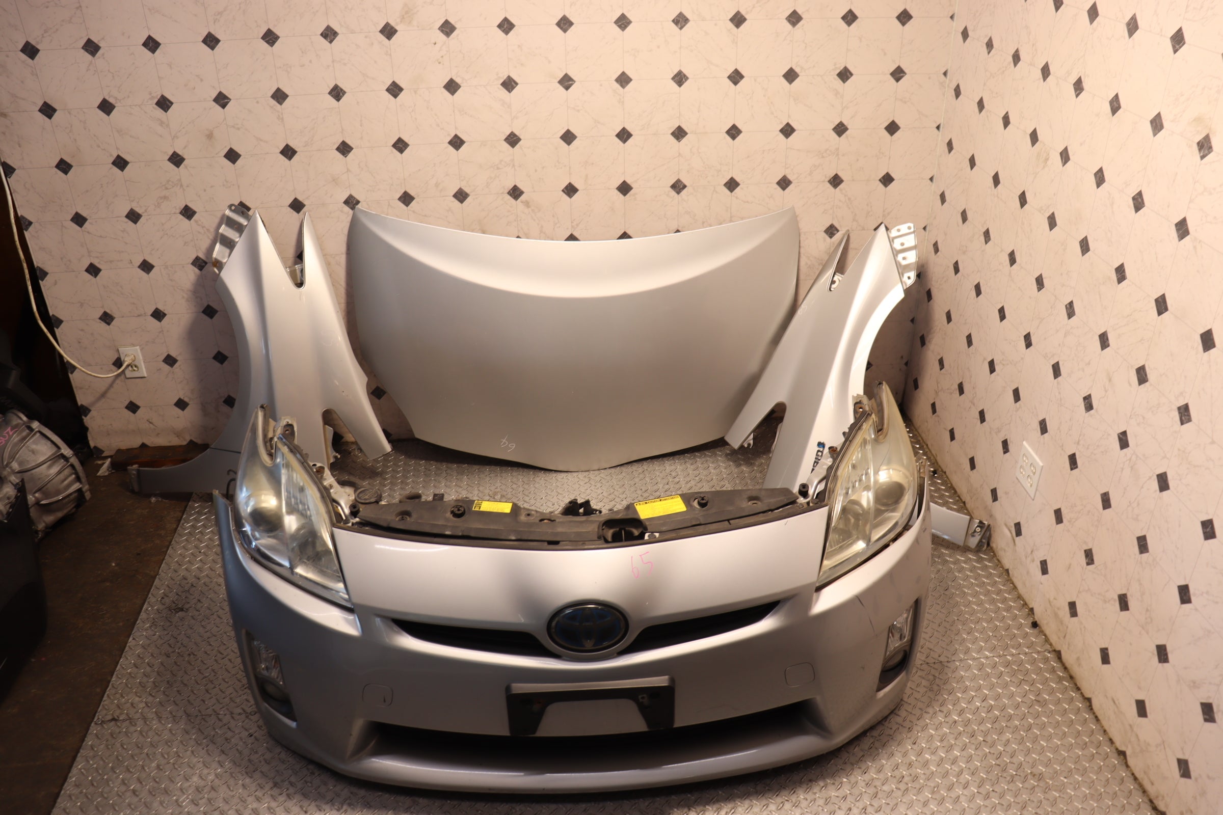 JDM 10-15 Toyota Prius Hybrid Front End Nose Cut Replacement with Hood & Fenders - Silver | Direct Fit Replacement for 2010-2015 Prius | Perfect for Body Repair & Custom Builds