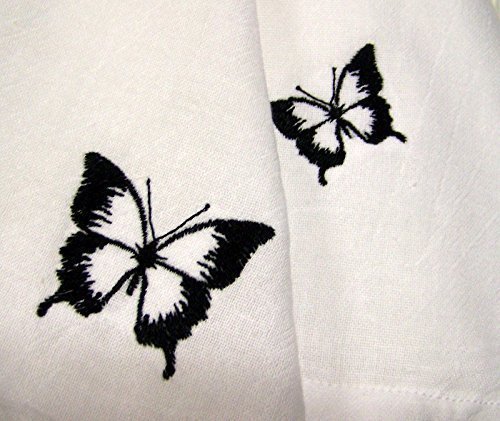 Premium Set of 2 Decorative Butterfly Tea Towels - 100% Cotton Kitchen Towels for Drying Dishes, Hand Towels for Bathroom - Perfect for Gift, Home Decor & Farmhouse Style Kitchens
