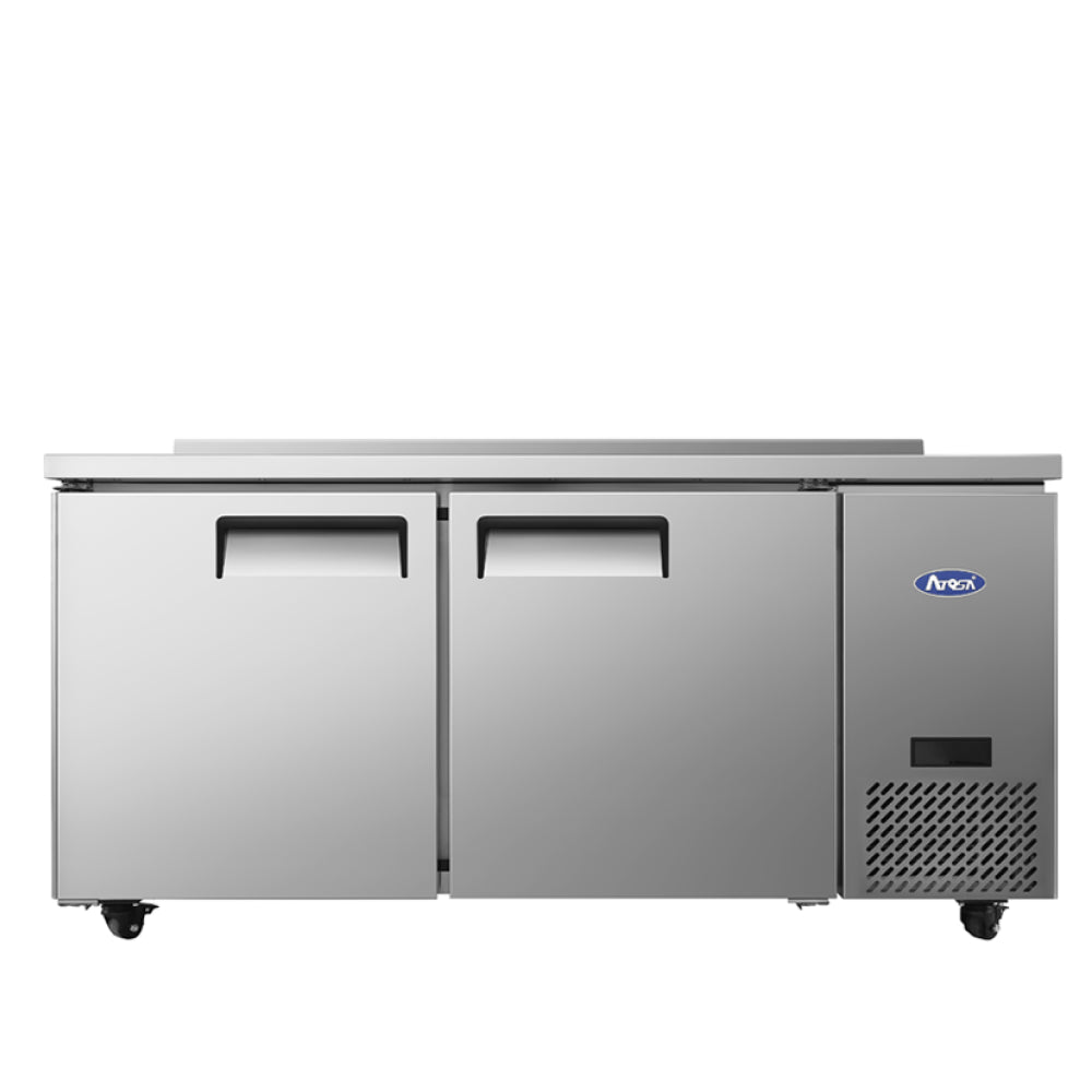 Atosa MGF67GR 67-Inch Commercial Refrigerator - 18.5 Cu.Ft. Stainless Steel 2-Door Worktop Freezer for Restaurants, Cafes, and Commercial Kitchens