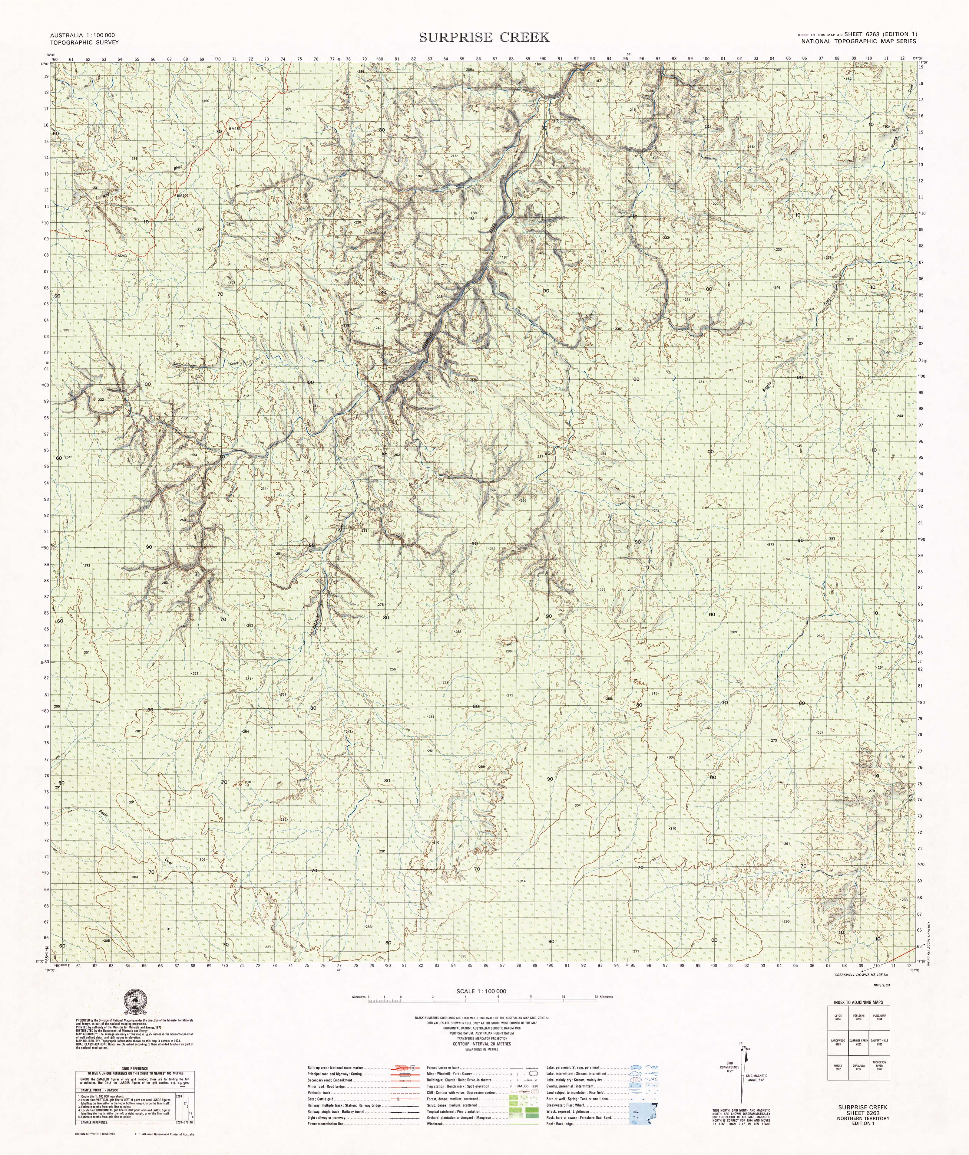 6263 Surprise Creek 1:100,000 Scale Topographic Map - Detailed Hiking, Camping & Outdoor Adventure Navigation
