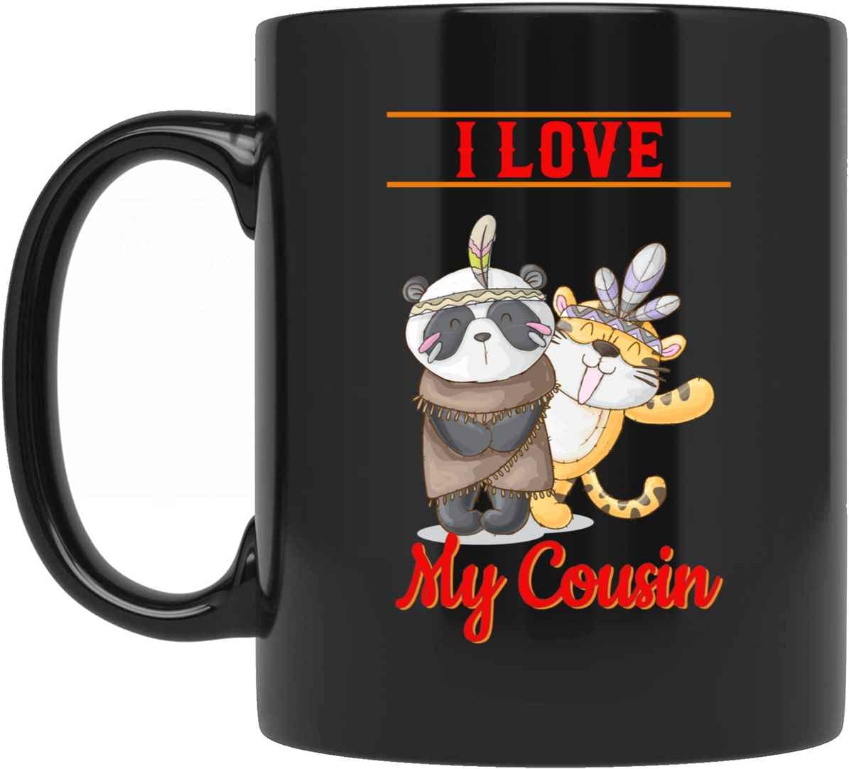 Funny Coffee Mug - 'I Love My Cousin' Heart Design Novelty Cup - Perfect Gift for Men, Women, Coworkers & Family - Birthday, Christmas & Special Occasion Presents - Ideal for Office, Home & Gifting (727505)