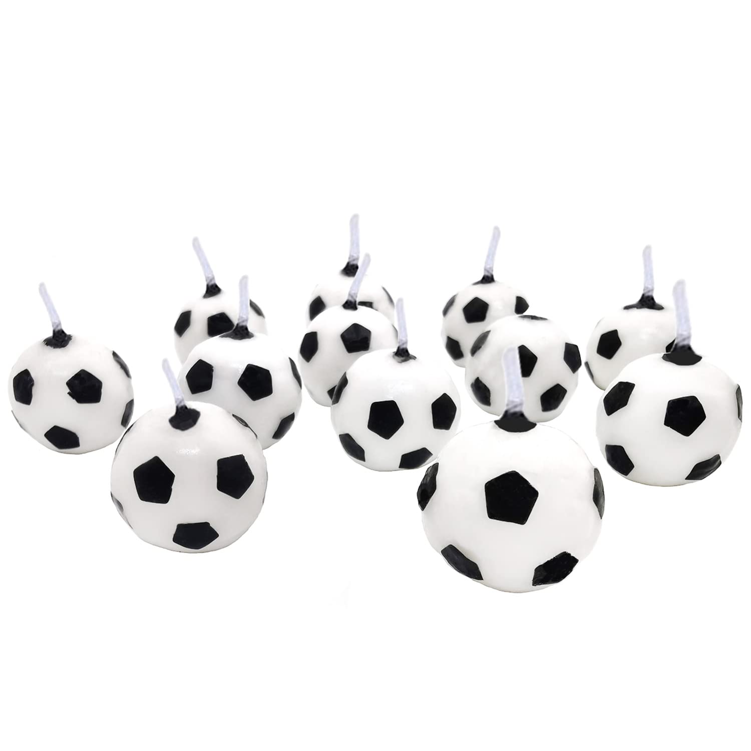 12-Piece Football Cake Candles Set - Soccer Birthday Candles & Cupcake Toppers for Party Decorations - Perfect for Football Themed Birthday Cakes, Baby Showers, and Sports Celebrations