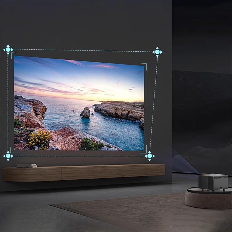 VVHUDA HD Smart Projector for Home Theater, Living Room, Meetings & Teaching - High Brightness, Auto Focus, Portable Design - Perfect for Movies, Presentations & Gaming (Includes Free Gift)