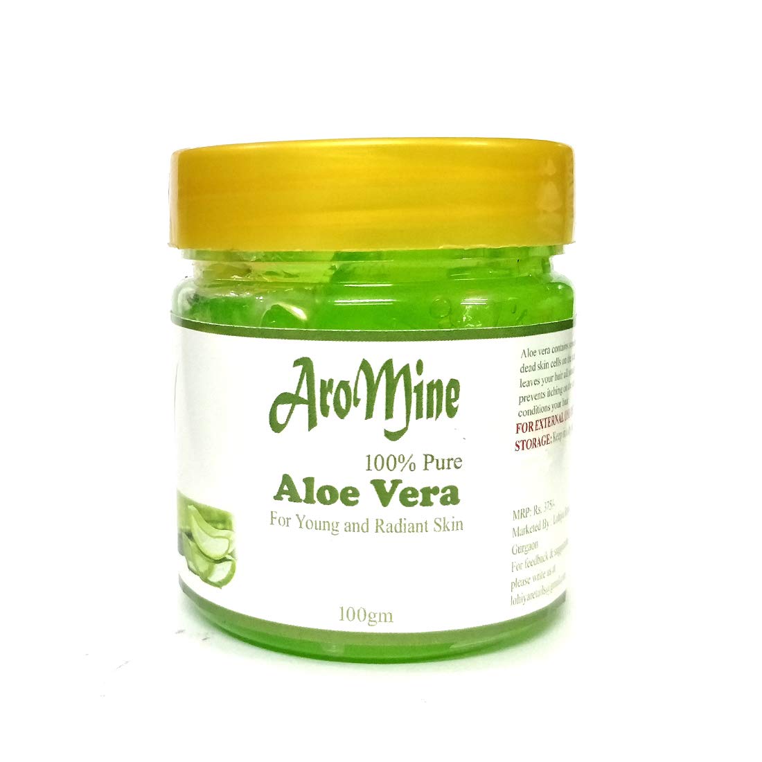 AroMine Pure & Soothing Aloe Vera Gel for Face - 100ml | Hydrating & Calming Skin Care for Sunburn, Acne & Dry Skin Relief