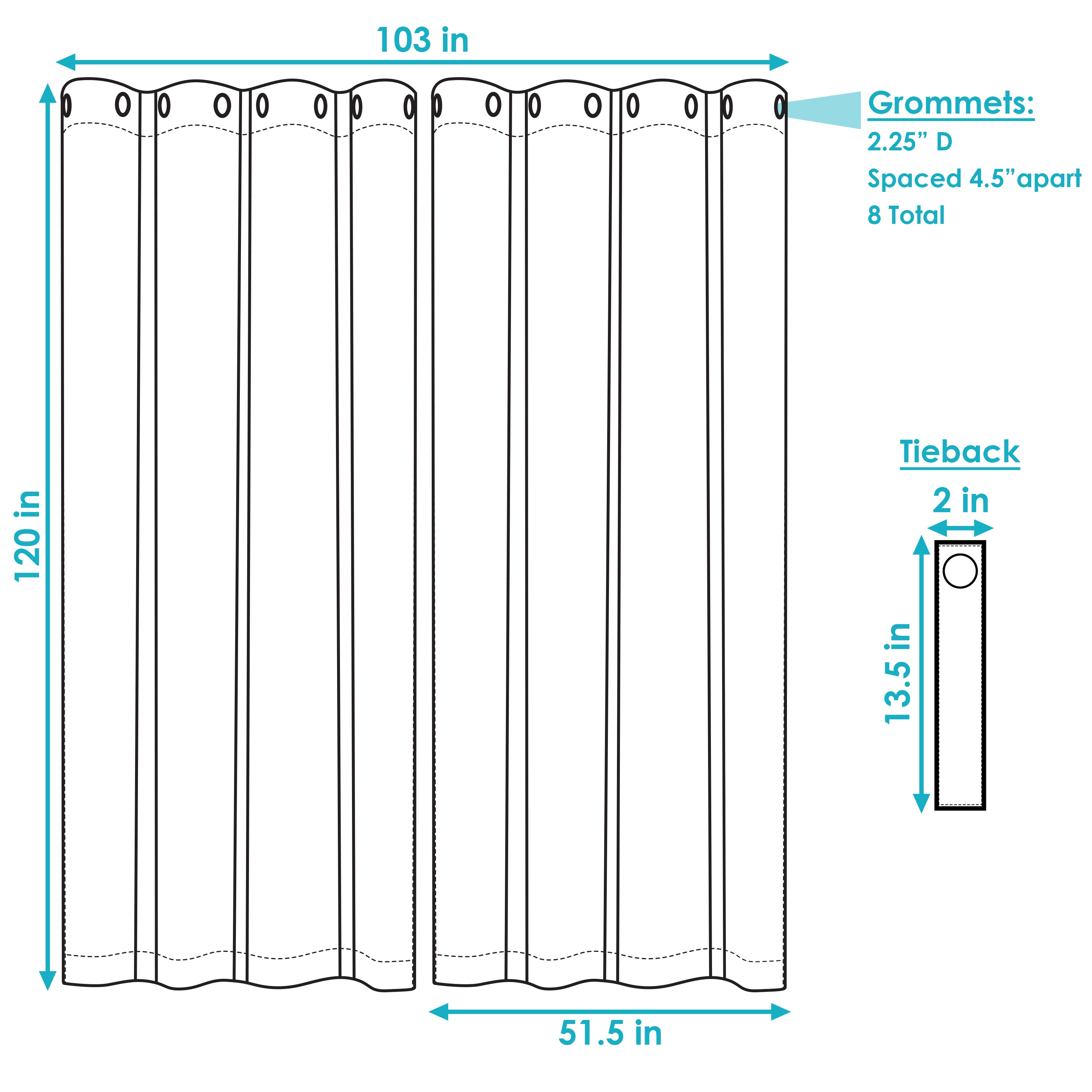 Blackout Curtain Panels with Grommet Top for Bedroom & Living Room - Sun Blocking Thermal Insulated Drapes by Sunnydaze Outdoor - Perfect for Home, Office, and Nursery