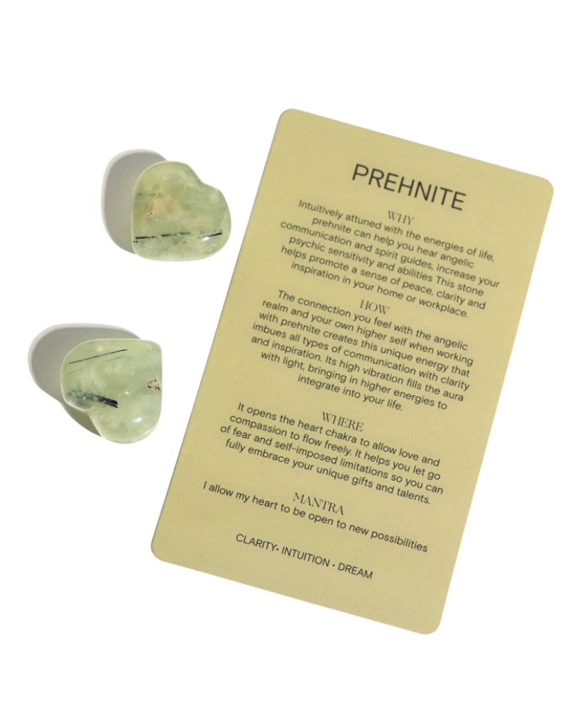 Natural Prehnite Crystal Heart Duo - Healing Stone for Love & Harmony | Perfect for Meditation, Reiki, and Spiritual Gifts