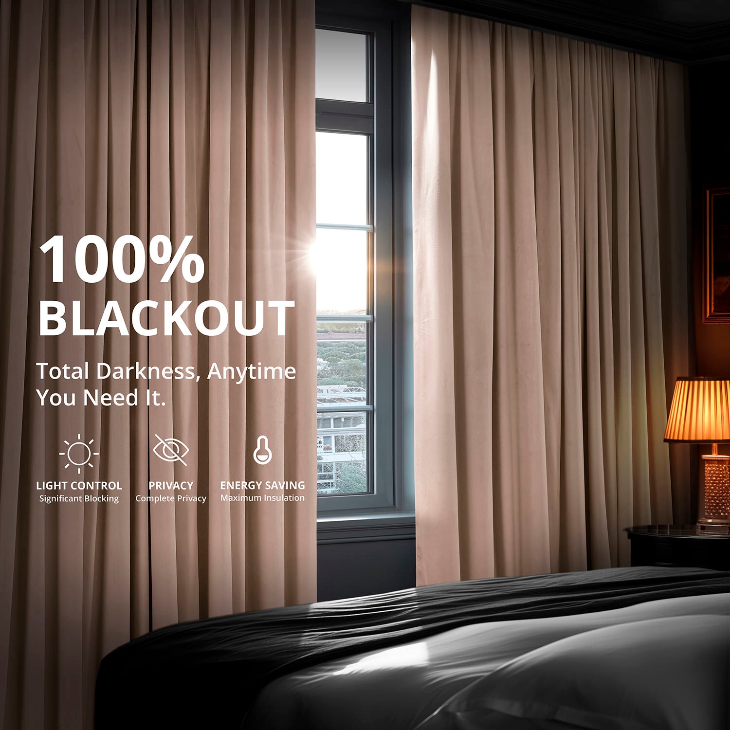 Rosey Dawn Grommet Signature Velvet Blackout Curtains for Bedroom - Thermal Insulated Noise Reducing Window Drapes for Living Room & Nursery