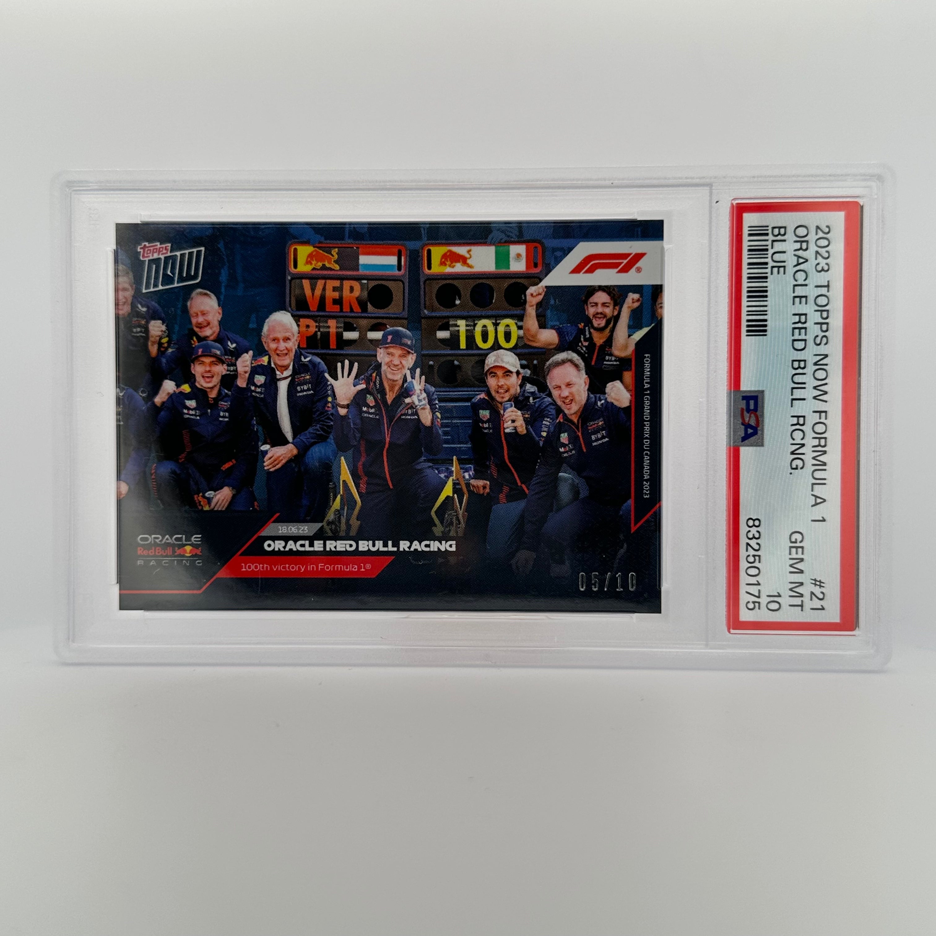 PSA 10 Graded Oracle Red Bull Racing #21 Blue F1 Racing Card - Perfect for Collectors, Sports Memorabilia & Formula 1 Fans
