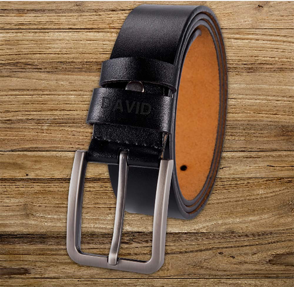 Personalized Leather Belts for Men - Genuine Leather Custom Belts with Engraving - Perfect Gift for Dad, Husband & Boyfriend - Ideal for Weddings, Anniversaries & Special Occasions