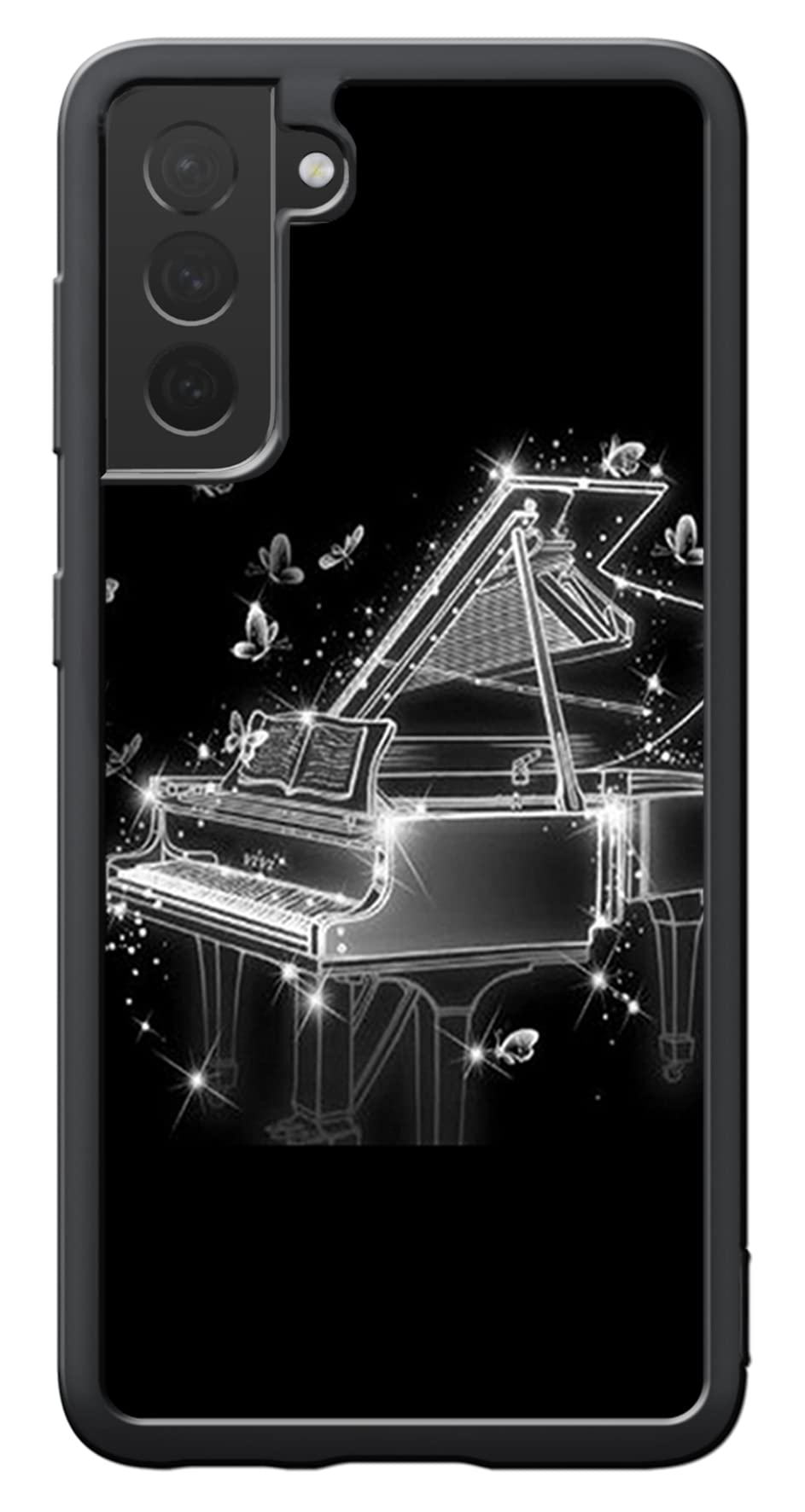 Samsung Galaxy S21 Case - Black & White Piano Design Shockproof TPU Protective Phone Cover - Perfect for Daily Use, Work & Travel Protection