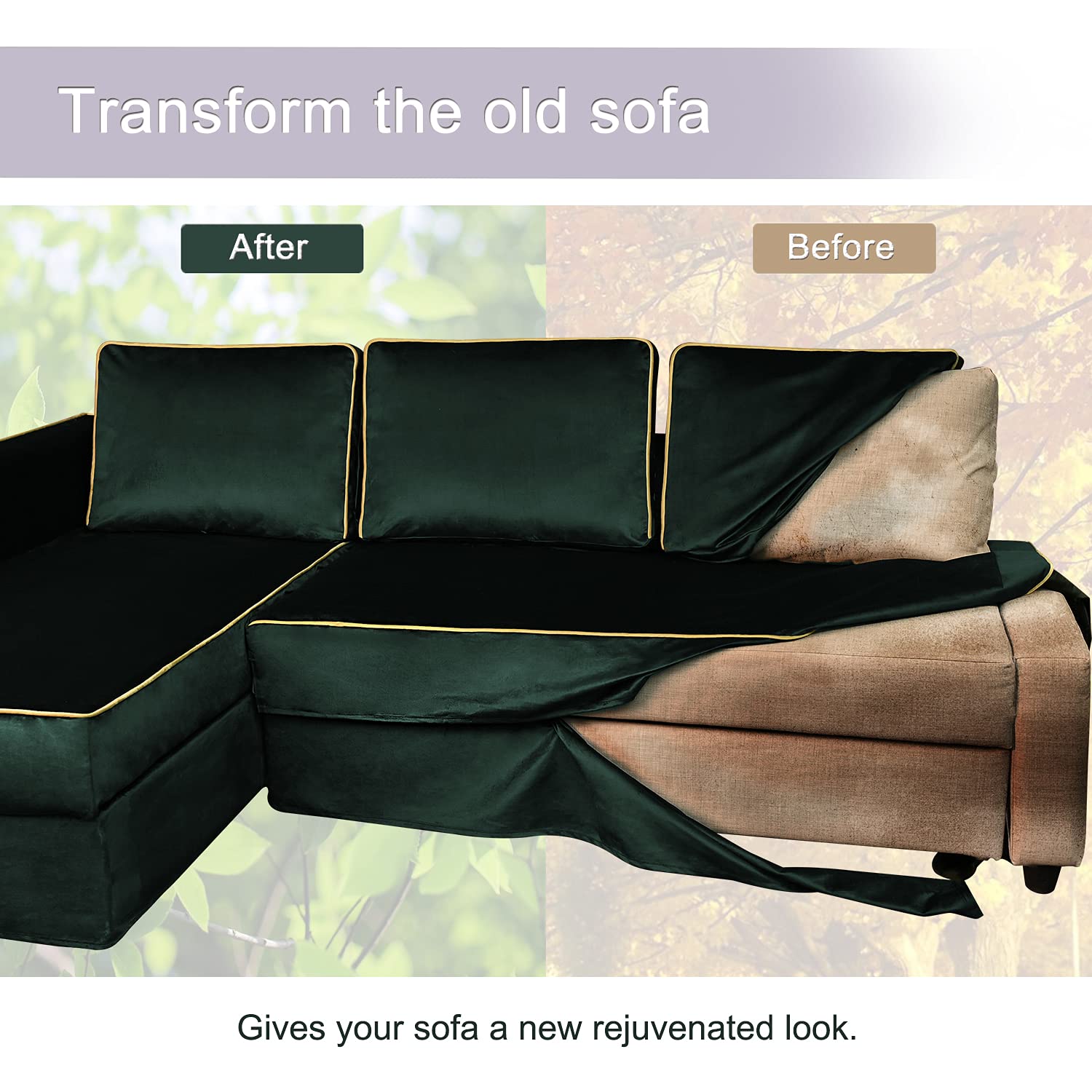 Stretchable Sofa Slipcover for IKEA Friheten Sectional Sofa Bed (S-14 Left Chaise) - Polyester Blend Fabric Protector with Matching Cushion & Pillow Covers | Perfect for Living Room, Home Theater, and Guest Room Furniture Protection