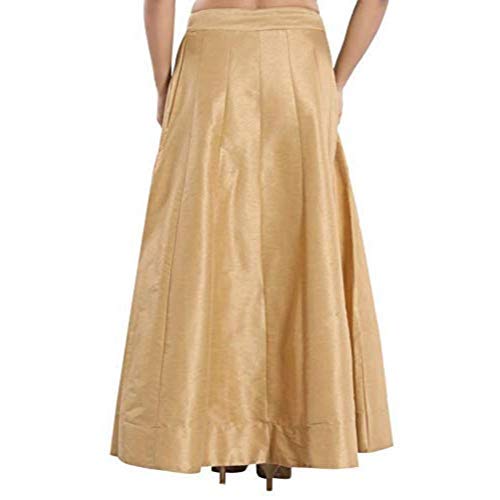 Dream & Dzire Banarasi Raw Silk Golden Skirt for Women - Small to Plus Size | Elegant Indian Ethnic Wear for Weddings, Parties & Festive Occasions