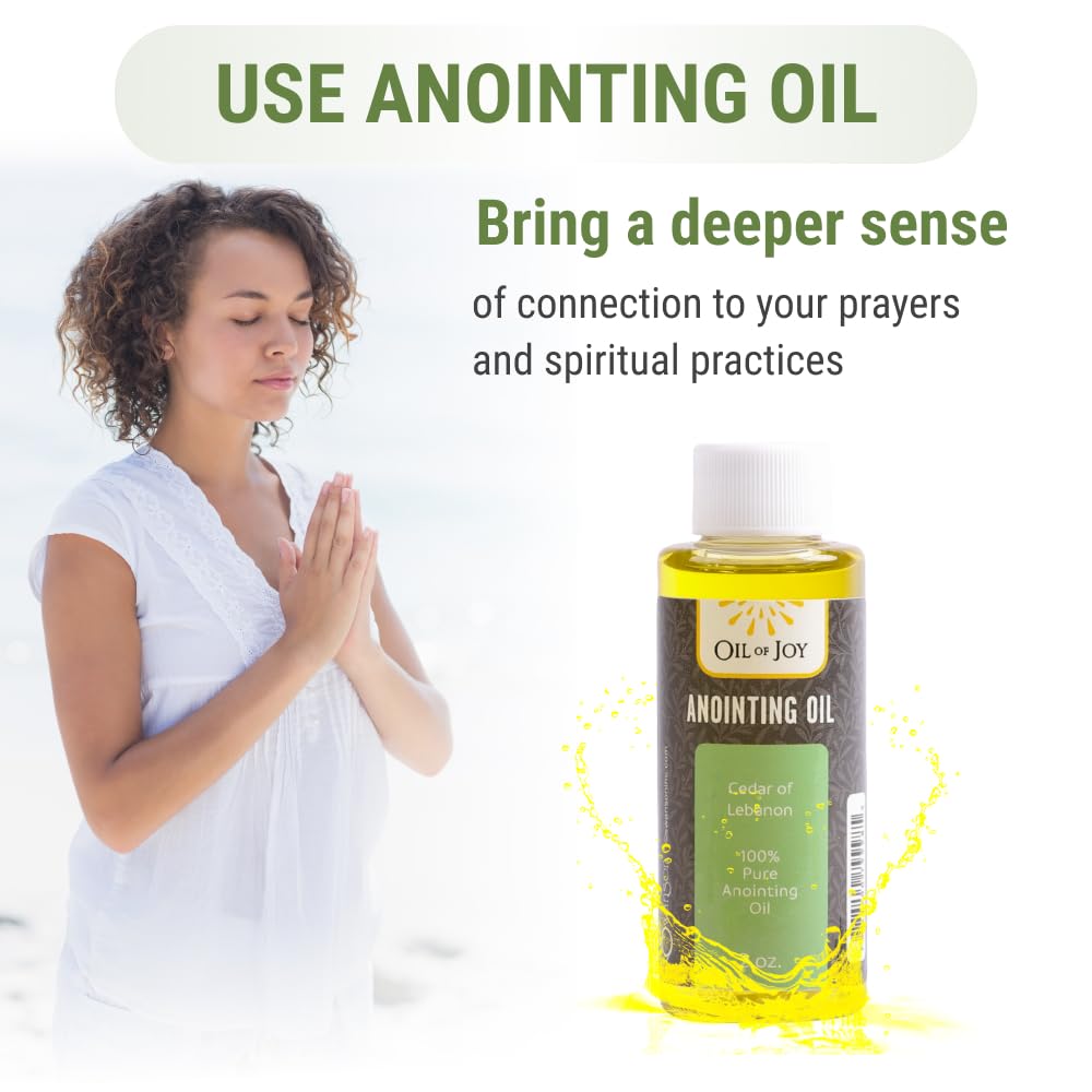 Lebanon Cedar Anointing Oil 2oz - Holy Christian Anointing Oil for Divine Strength & Protection - Oil of Joy - Perfect for Prayer, Worship & Spiritual Healing Ceremonies