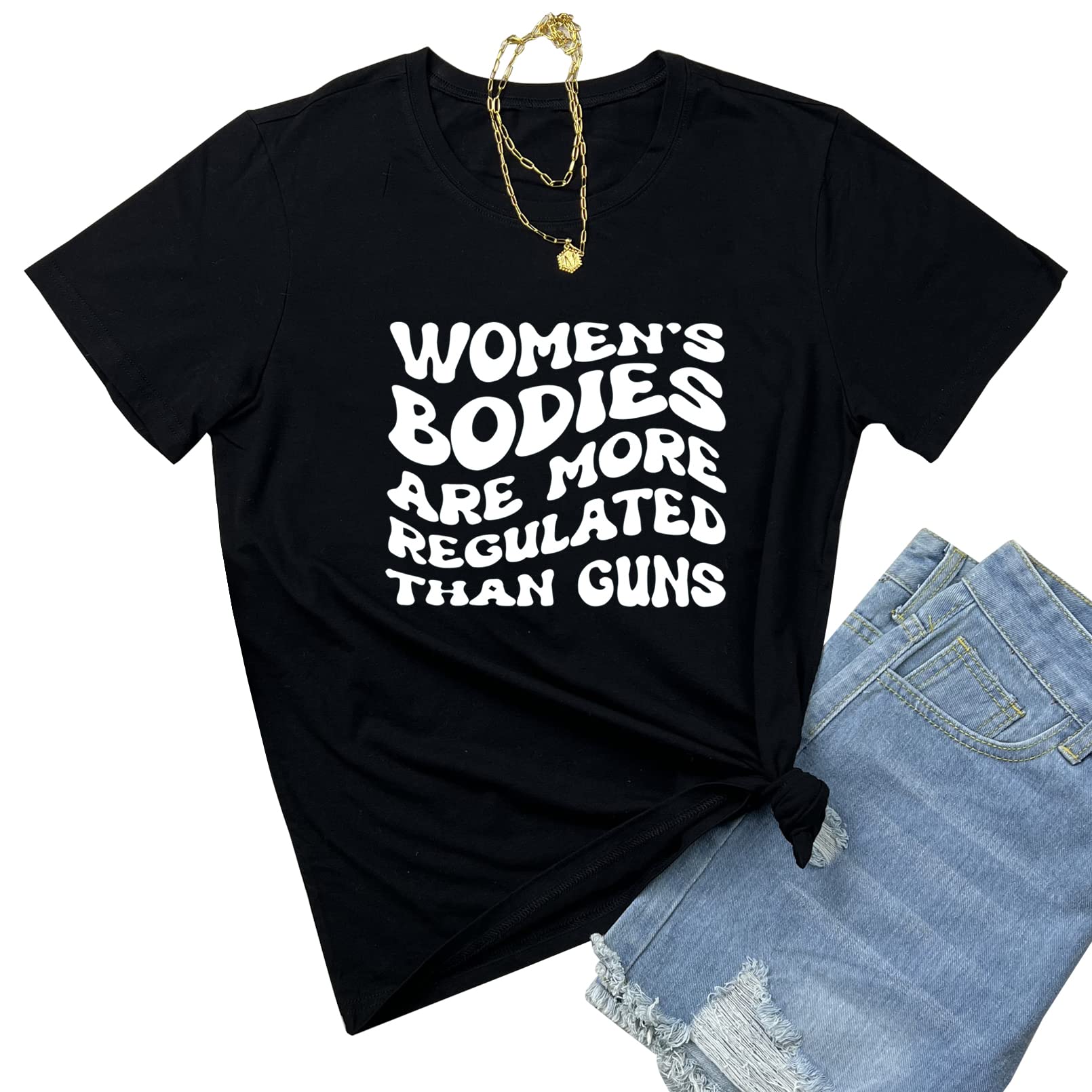 BLACKMYTH Women's Rights Feminist T-Shirt - Cute Graphic Tee for Summer - Perfect for Protests, Casual Wear & Everyday Empowerment
