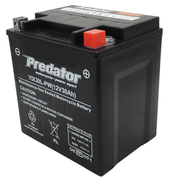 Predator YIX30L PW AGM 12V 440CCA 30AH Deep Cycle Battery - Perfect for Marine, RV, Solar & Off-Grid Power Systems