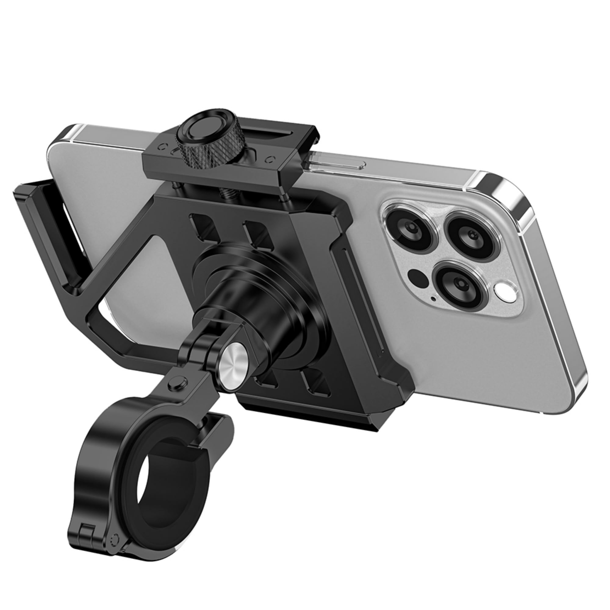 MACFOX Universal Bike Phone Mount - Secure Motorcycle & EBike Phone Holder for iPhone 15 Pro Max/Plus, 14 Pro Max, Samsung S9/S10 (Fits 4.7