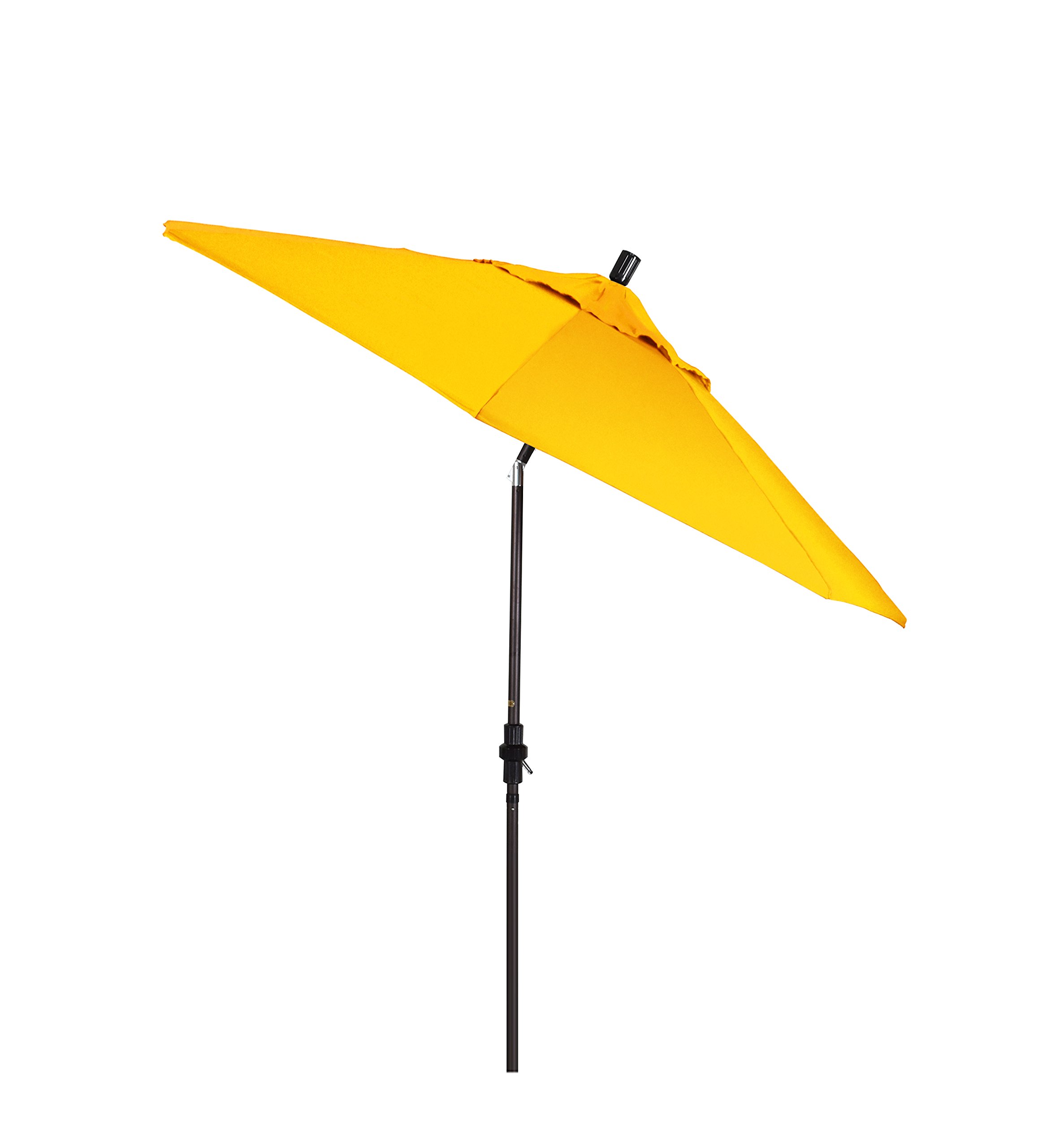9' Round California Umbrella with Crank Lift & Tilt - Aluminum Pole & Fiberglass Ribs - Bronze Finish Sunbrella Fabric in Sunflower Yellow - Perfect for Patio, Poolside, and Outdoor Dining Areas