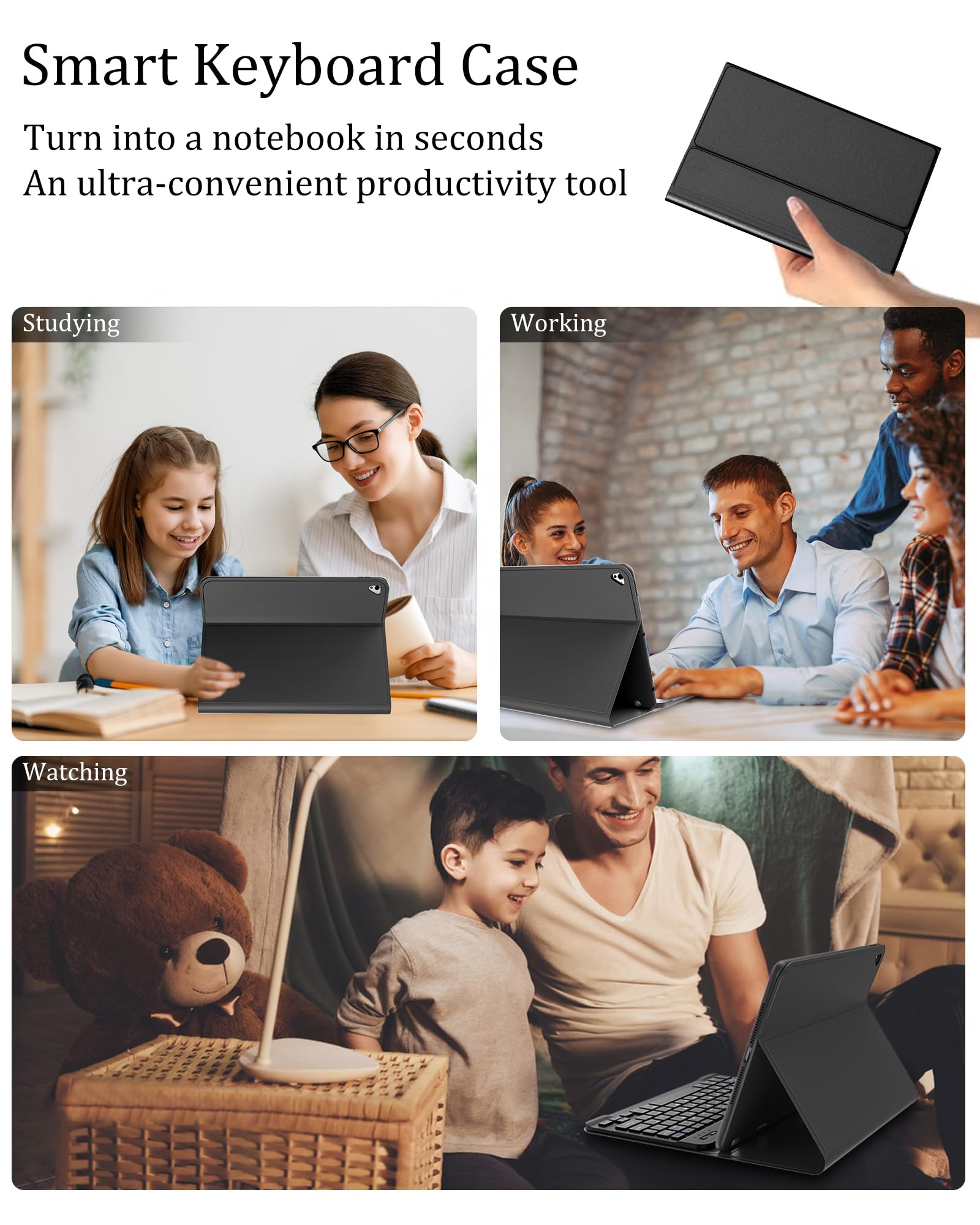 Premium Detachable Wireless Keyboard Case for iPad 9th/8th/7th Gen 10.2