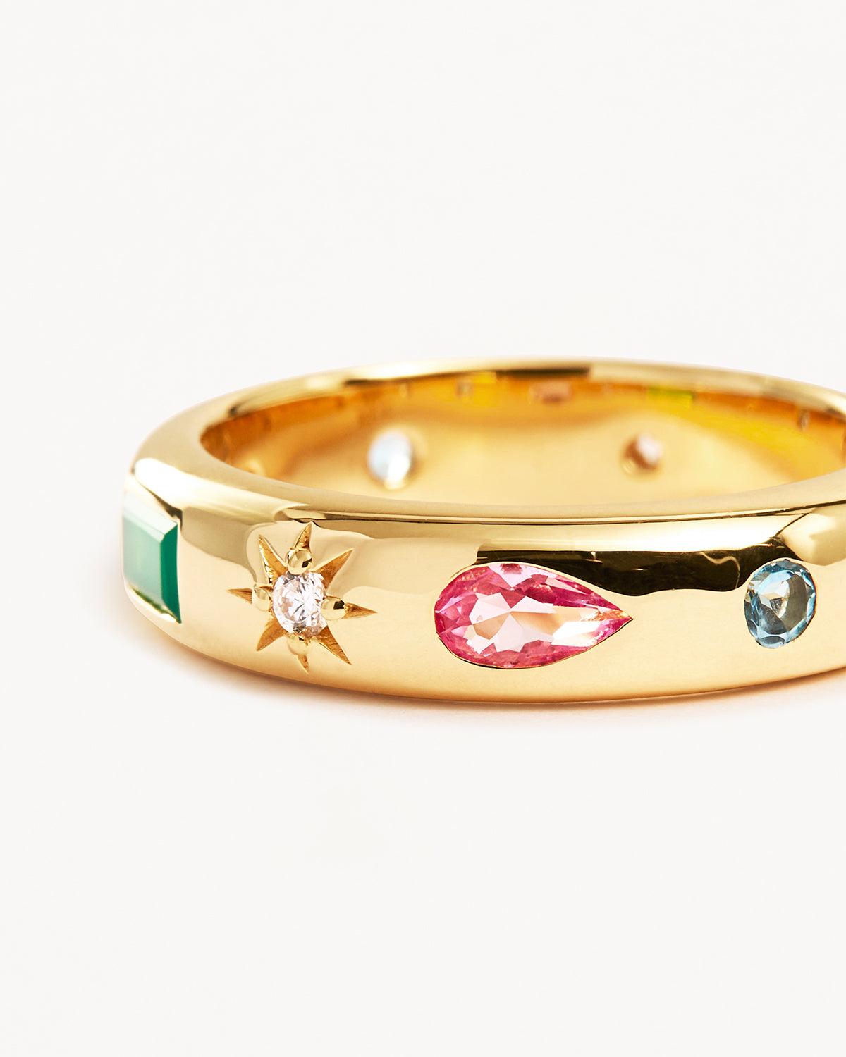 18K Gold Vermeil Connect to the Universe Ring - Zodiac Sign Jewelry for Women, Dainty Stackable Ring for Spiritual Healing & Positive Energy - Perfect for Meditation, Yoga & Boho Fashion