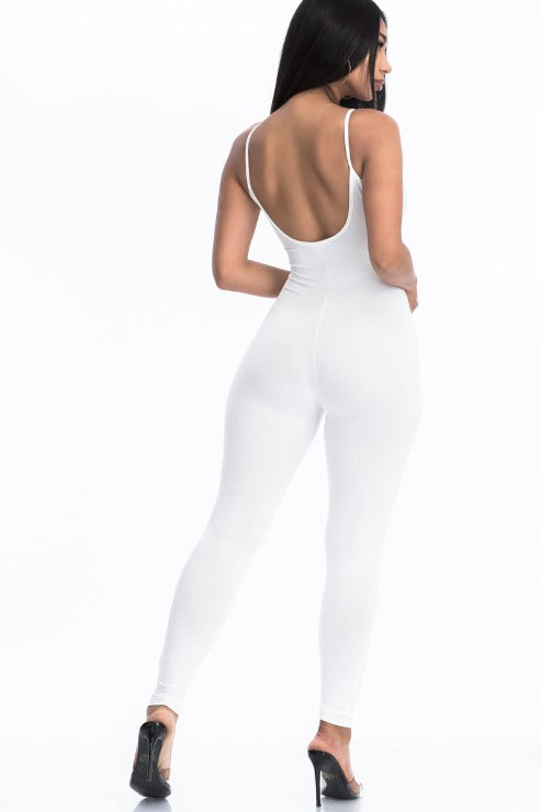 Solid Bodycon Cami Jumpsuit for Women - Stretchy Slim Fit Sleeveless Romper (CAPELLA) | Perfect for Clubwear, Night Out, and Summer Vacation
