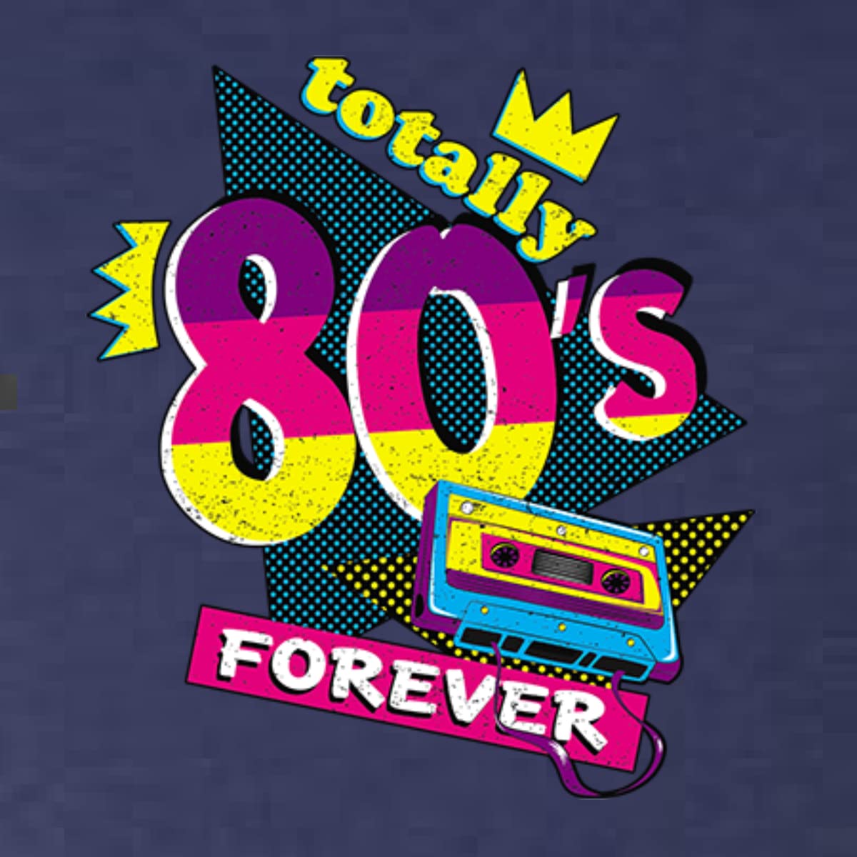 Totally 80's Forever Vintage Men's Premium Tri-Blend T-Shirt - Retro Graphic Tee for Casual Wear & 80s Theme Parties