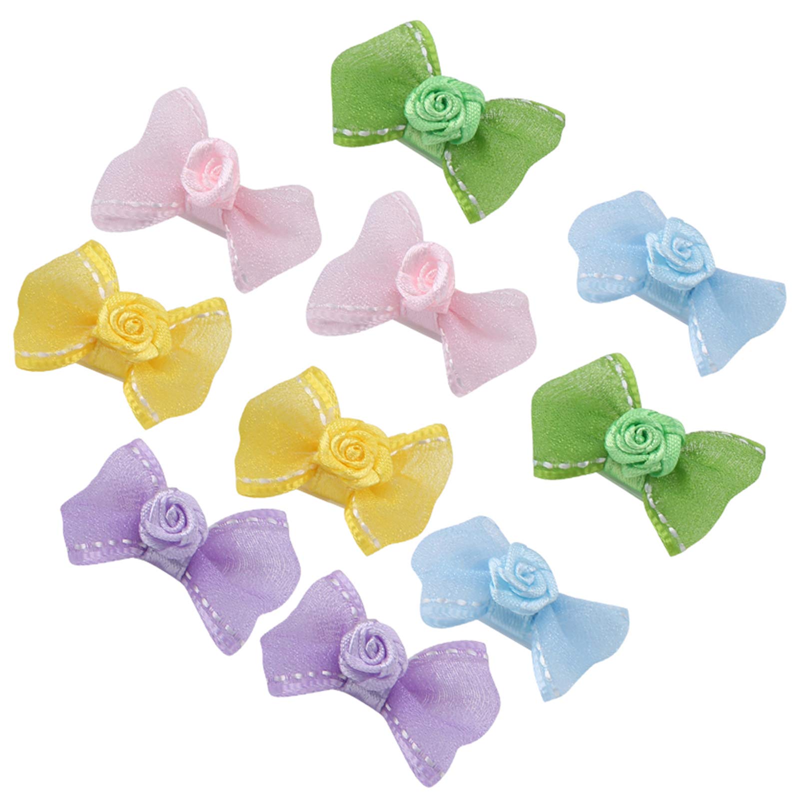Colorful Pet Hair Bows - 10pcs Cute Decorative Hair Clips for Dogs & Cats | Easy to Wear | Perfect for Daily Use, Parties & Birthday Celebrations | Great for Pet Grooming, Photo Shoots & Special Occasions
