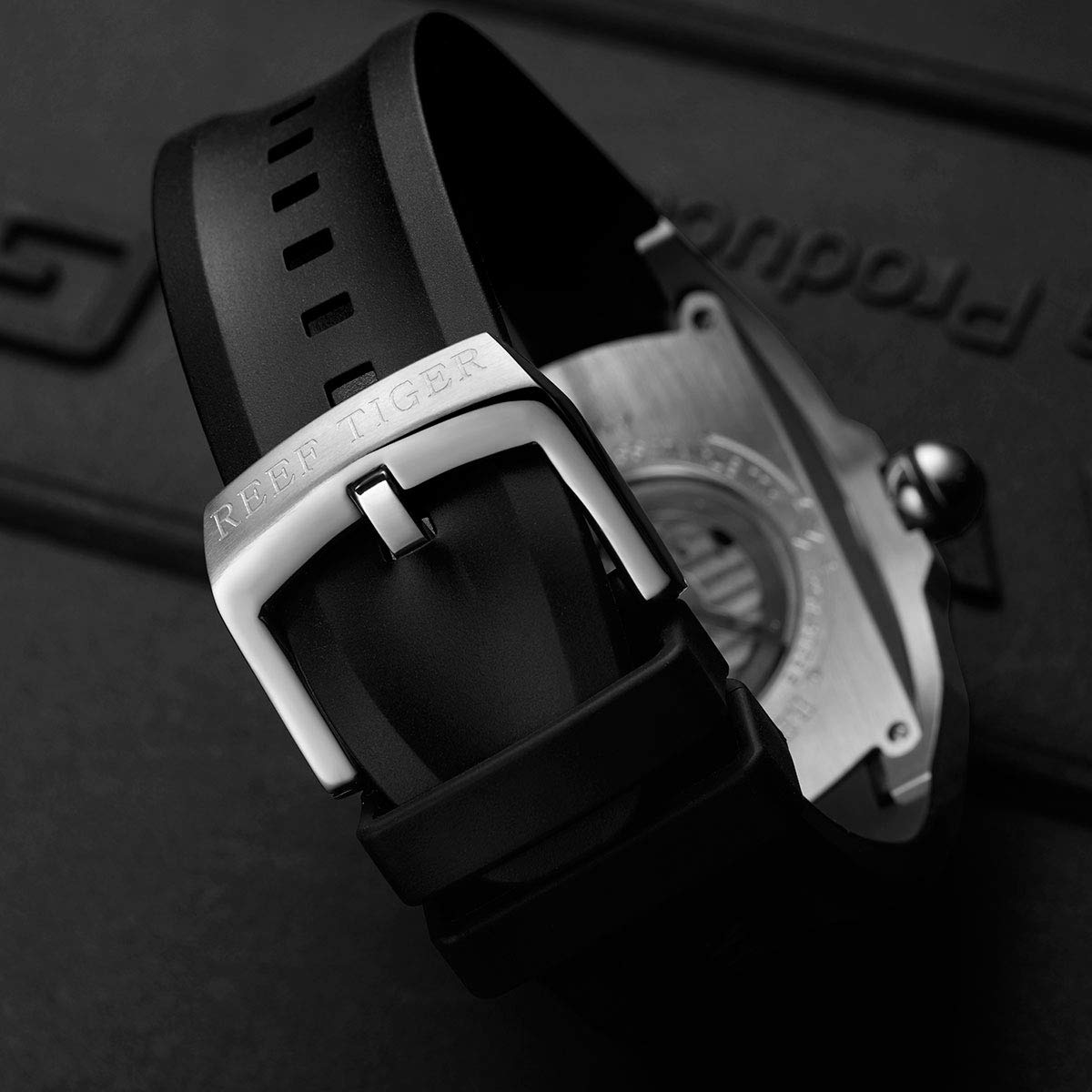 REEF TIGER Luminous Stainless Steel Men's Automatic Sports Watch - Japan Movement, Analog Display, Durable Rubber Strap (Model RGA3069S) - Perfect for Diving, Outdoor Adventures & Everyday Wear