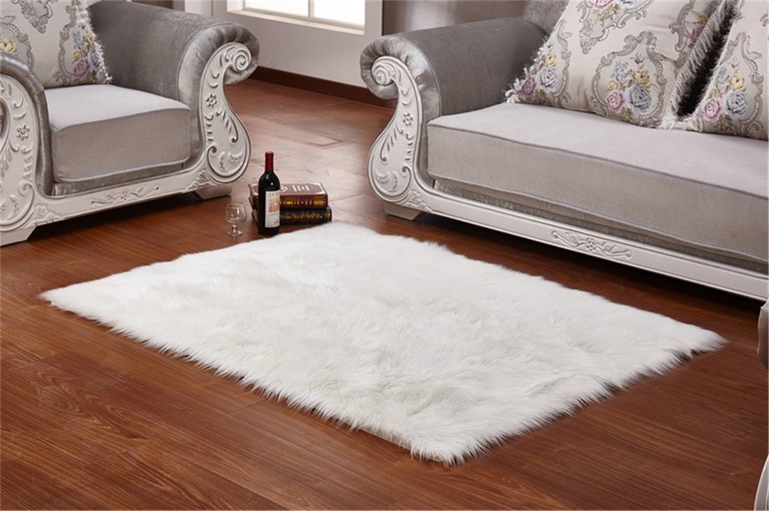 Luxury Faux Sheepskin Shag Rug - Soft Plush Play Mat for Kids, Nursery, Living Room & Bedroom Decor - Non-Slip Floor Carpet for Children's Play Area, Home Decor & Cozy Comfort