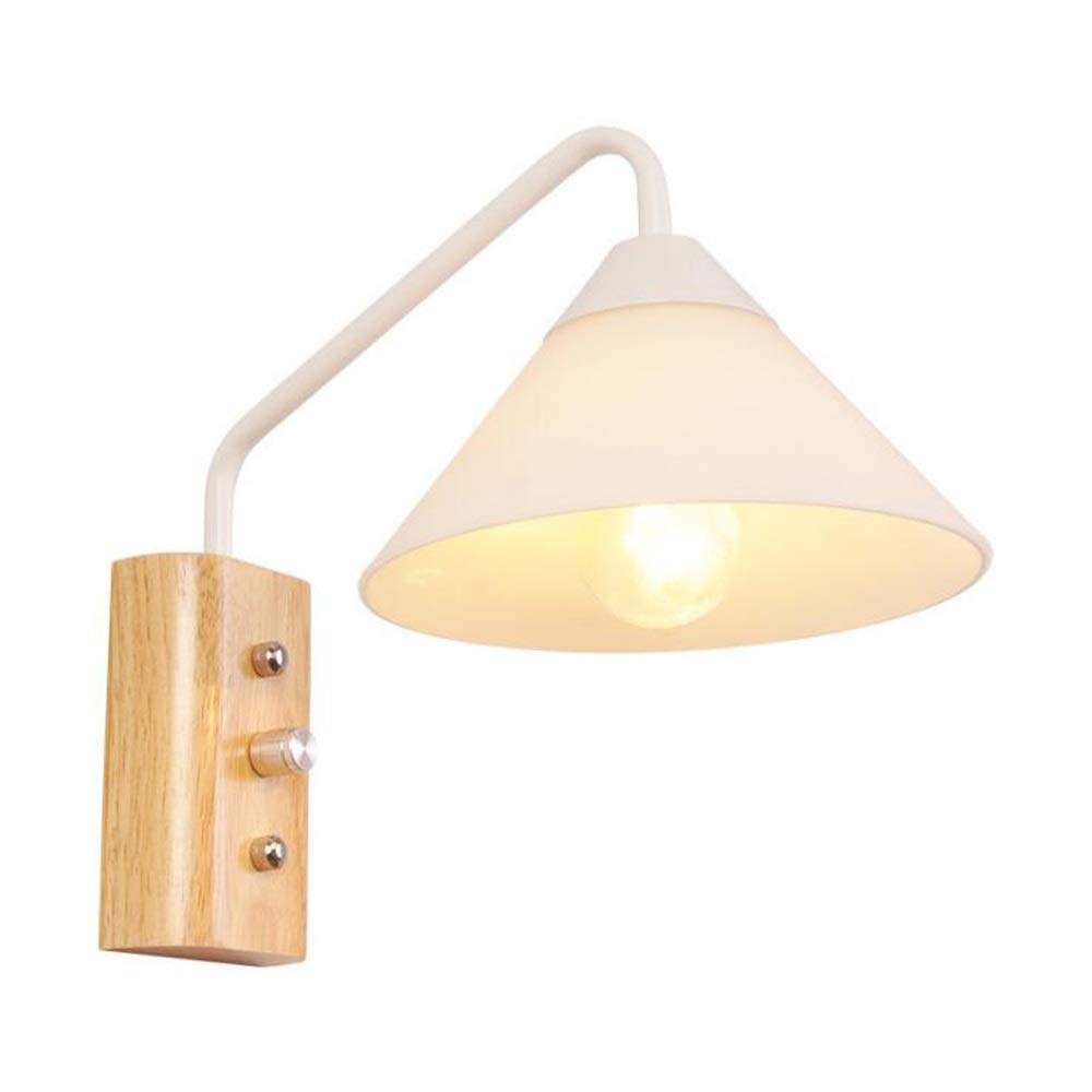 Nordic Style Solid Wood Wall Light with Glass Shade - Modern European Sconce for Bedroom, Living Room & Corridor - Simple Decorative Lighting for Home & Aisle Ambiance