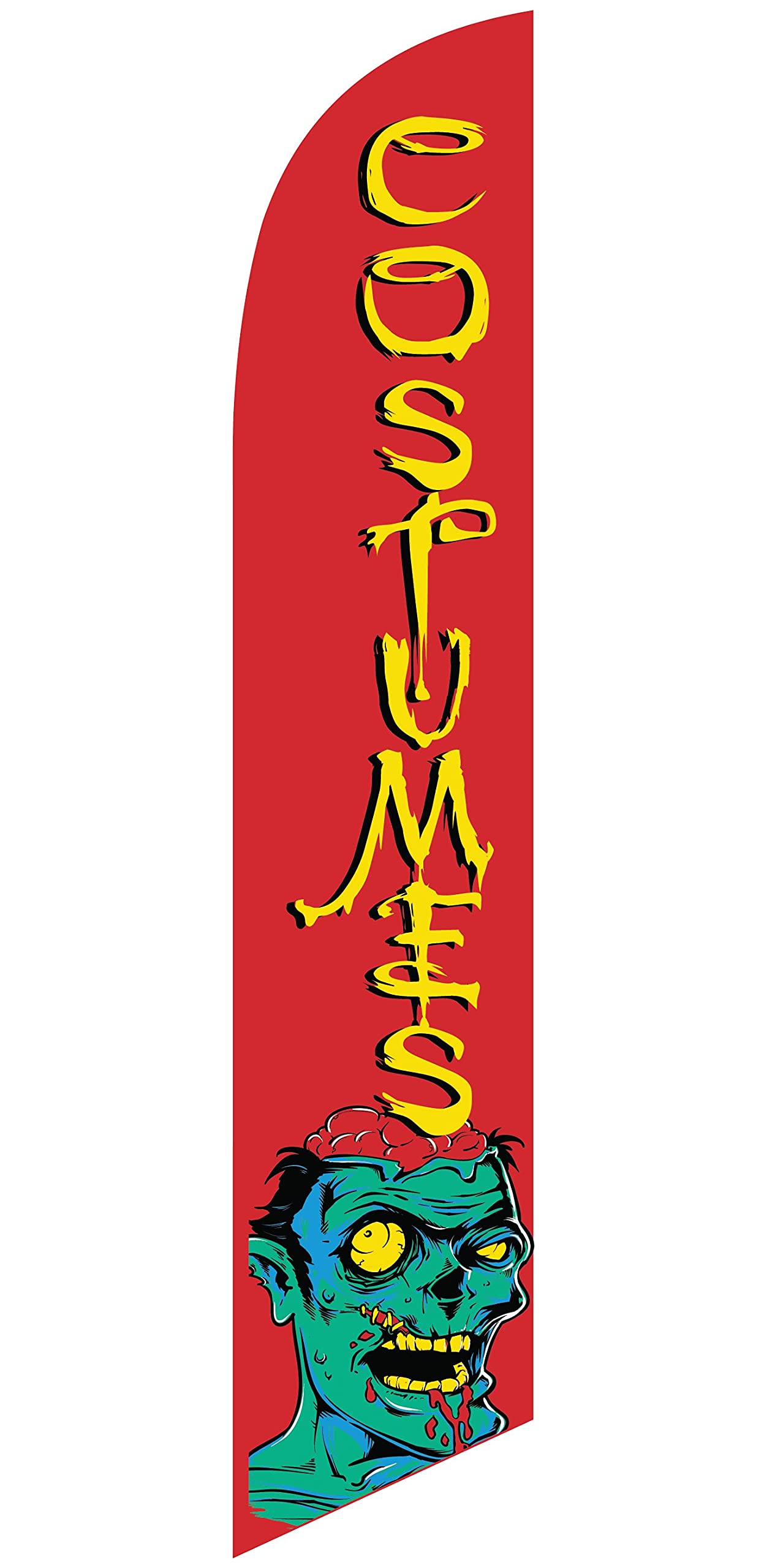Halloween Feather Flags for Business Advertising - Complete Kit with 2 Flag Poles & Ground Spikes | Outdoor Halloween Decorations for Storefronts, Parties & Events
