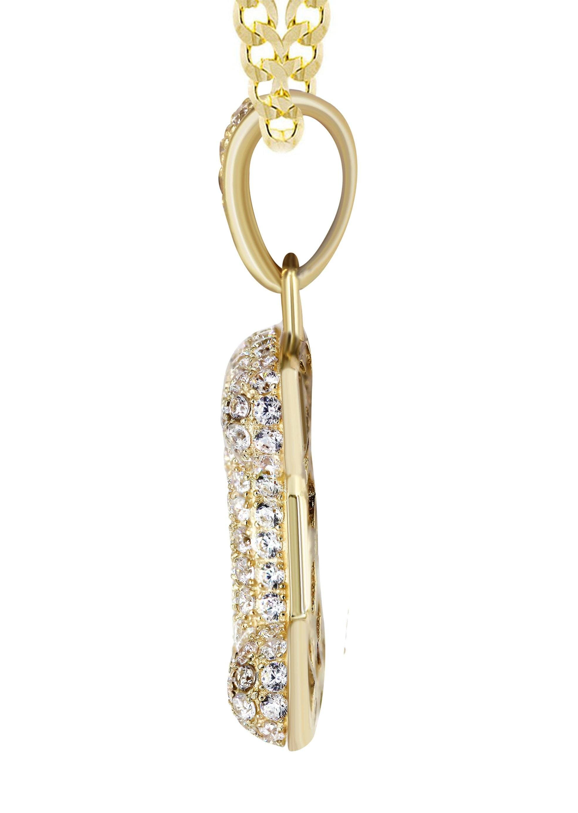 10K Yellow Gold Bubble Letter I CZ Necklace for Women - 4 Grams | Elegant Layering Jewelry for Everyday Wear & Special Occasions