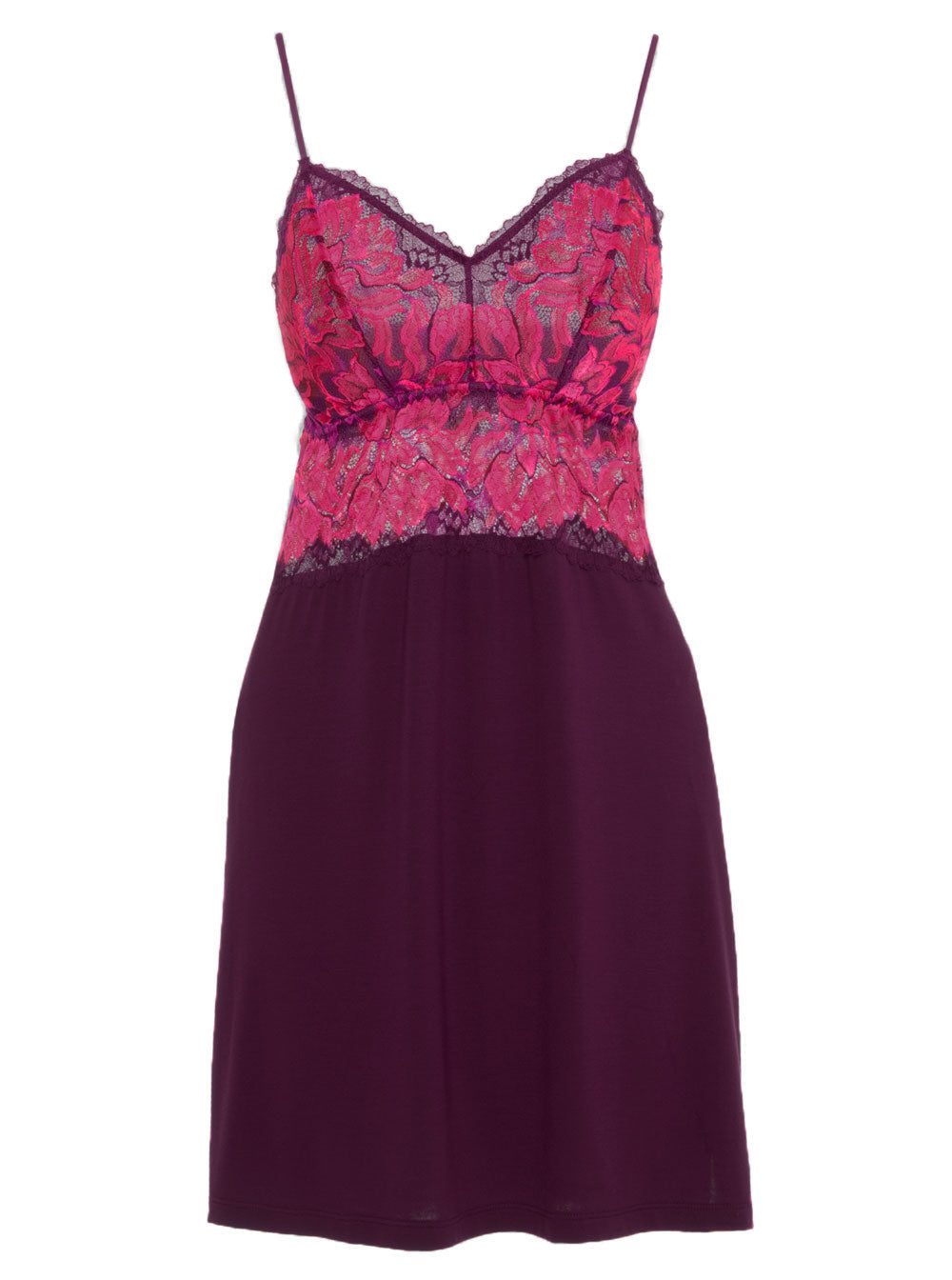 Natalia Sleep Babydoll Nightgown - Bright Fuchsia Rose Wine Lace Chemise for Women | Perfect for Valentine's Day, Honeymoon & Romantic Nights