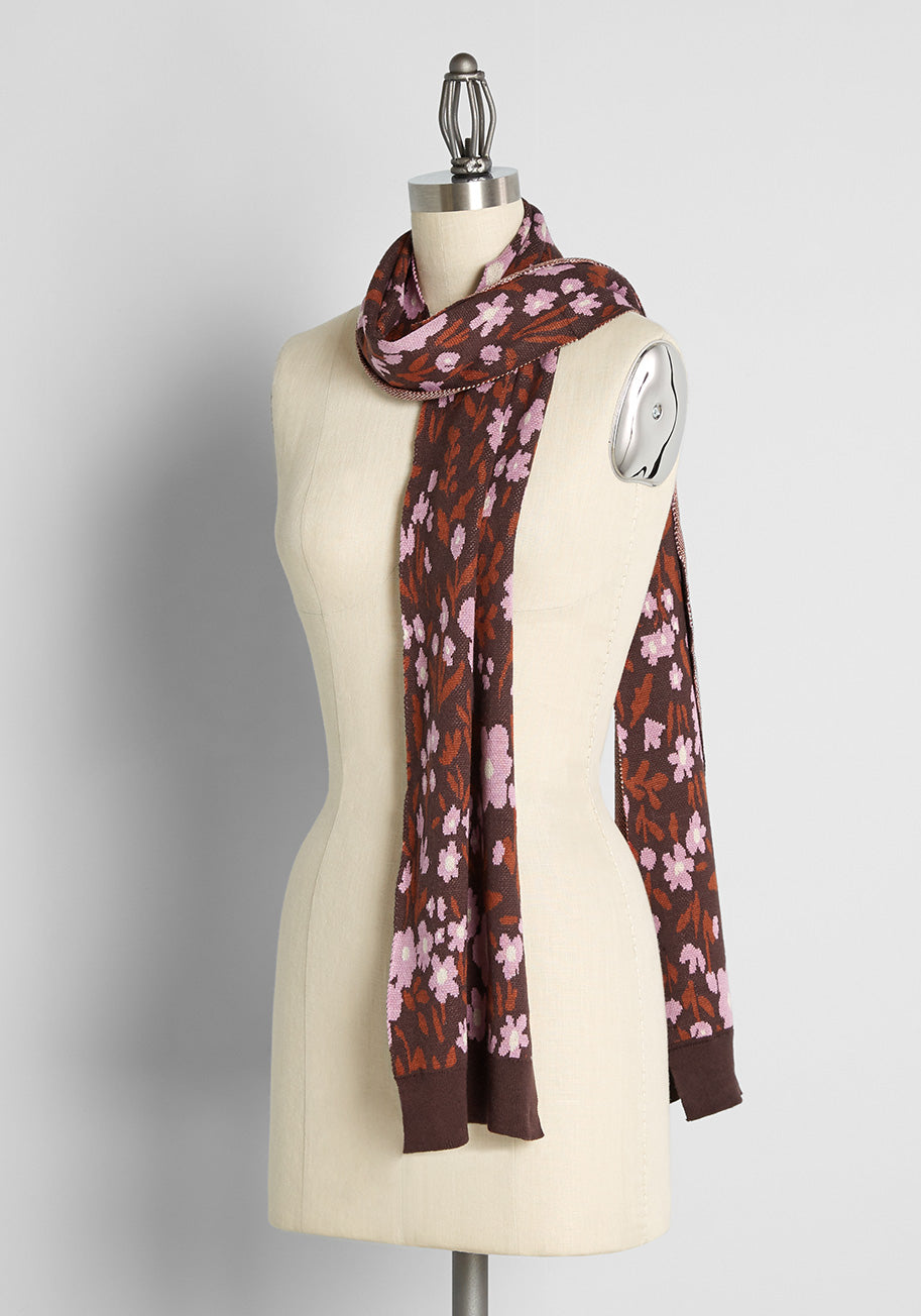 Soft and Cozy Blooming Scarf for Women - Elegant Floral Print Winter Accessory | Perfect for Cold Weather, Office Wear & Holiday Gifts
