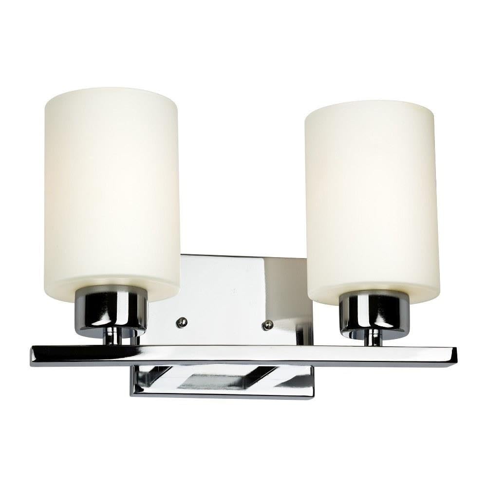 Modern Chrome Two-Light Bathroom Vanity Bar - Perfect for Bathroom, Powder Room, and Spa Lighting Upgrades