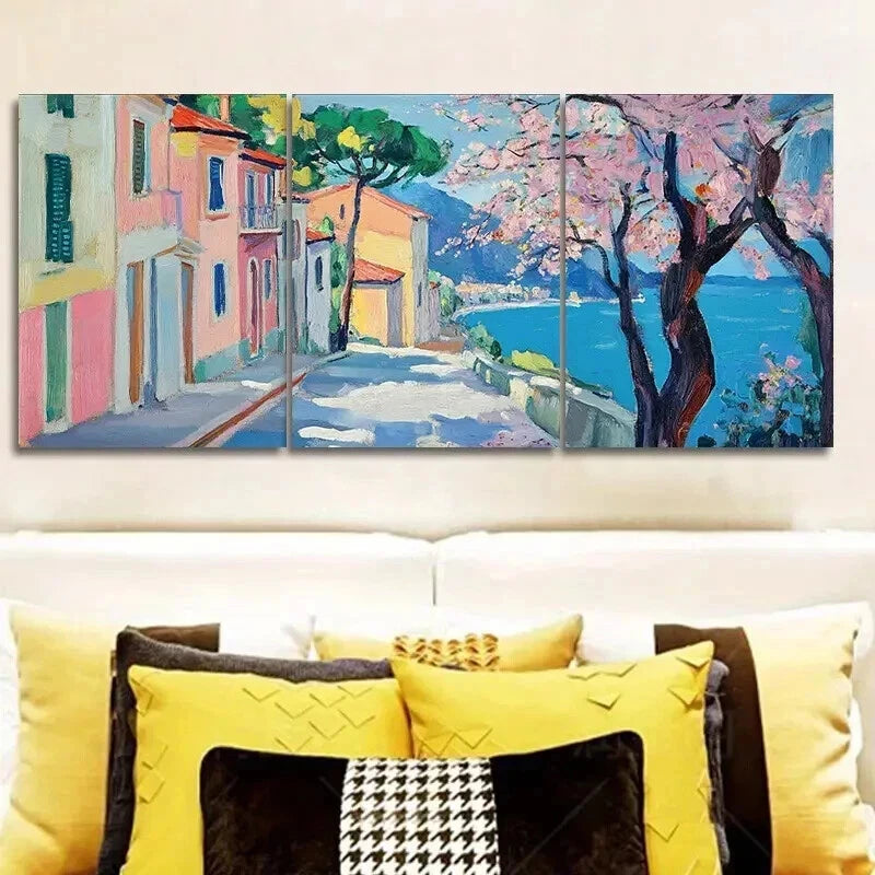 3-Piece Cherry Blossom Wall Art Set - Framed Canvas Prints 50x70cm, High Quality Australian Made Ready-to-Hang Decor for Living Room, Bedroom & Office