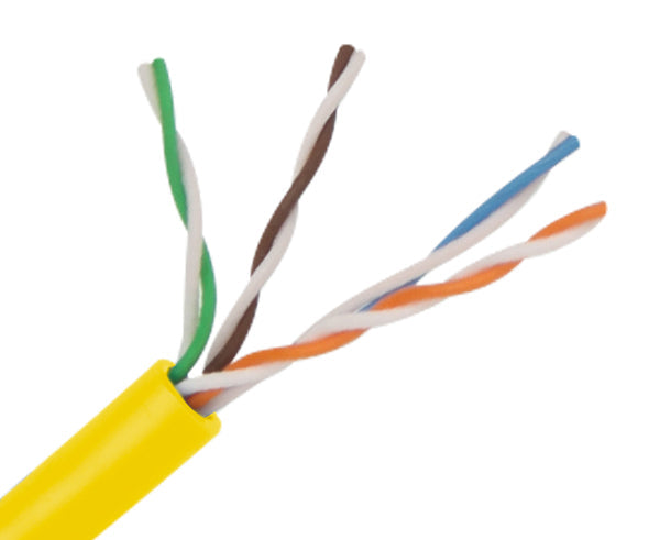 CAT6 Slim 28 AWG Stranded Unshielded Bulk Ethernet Cable - 1000ft Yellow | High-Speed Network Cable for Home Office, Gaming & Data Centers