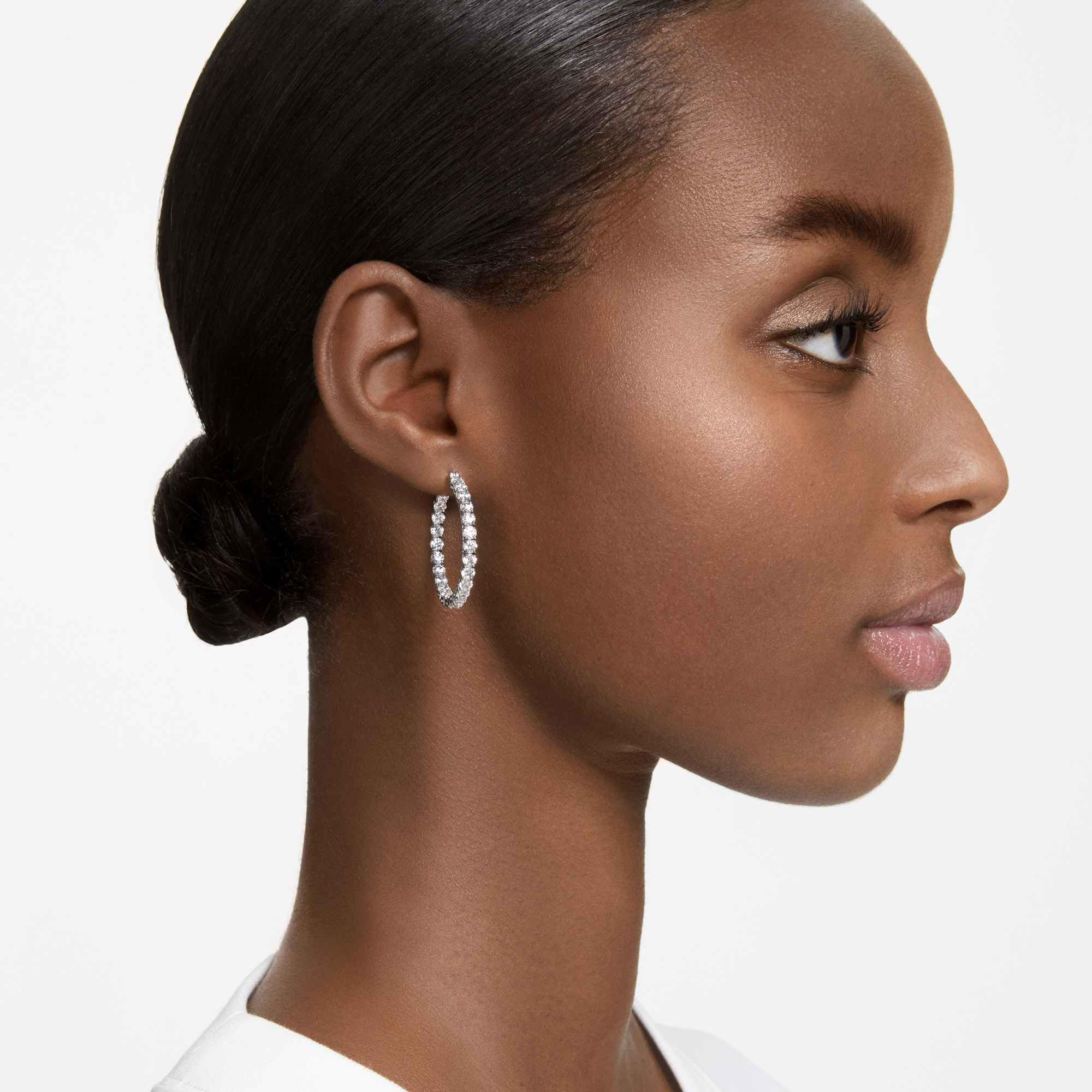 Swarovski Crystal Matrix Hoop Earrings for Women - Elegant & Sparkling Jewelry for Parties, Weddings & Everyday Wear