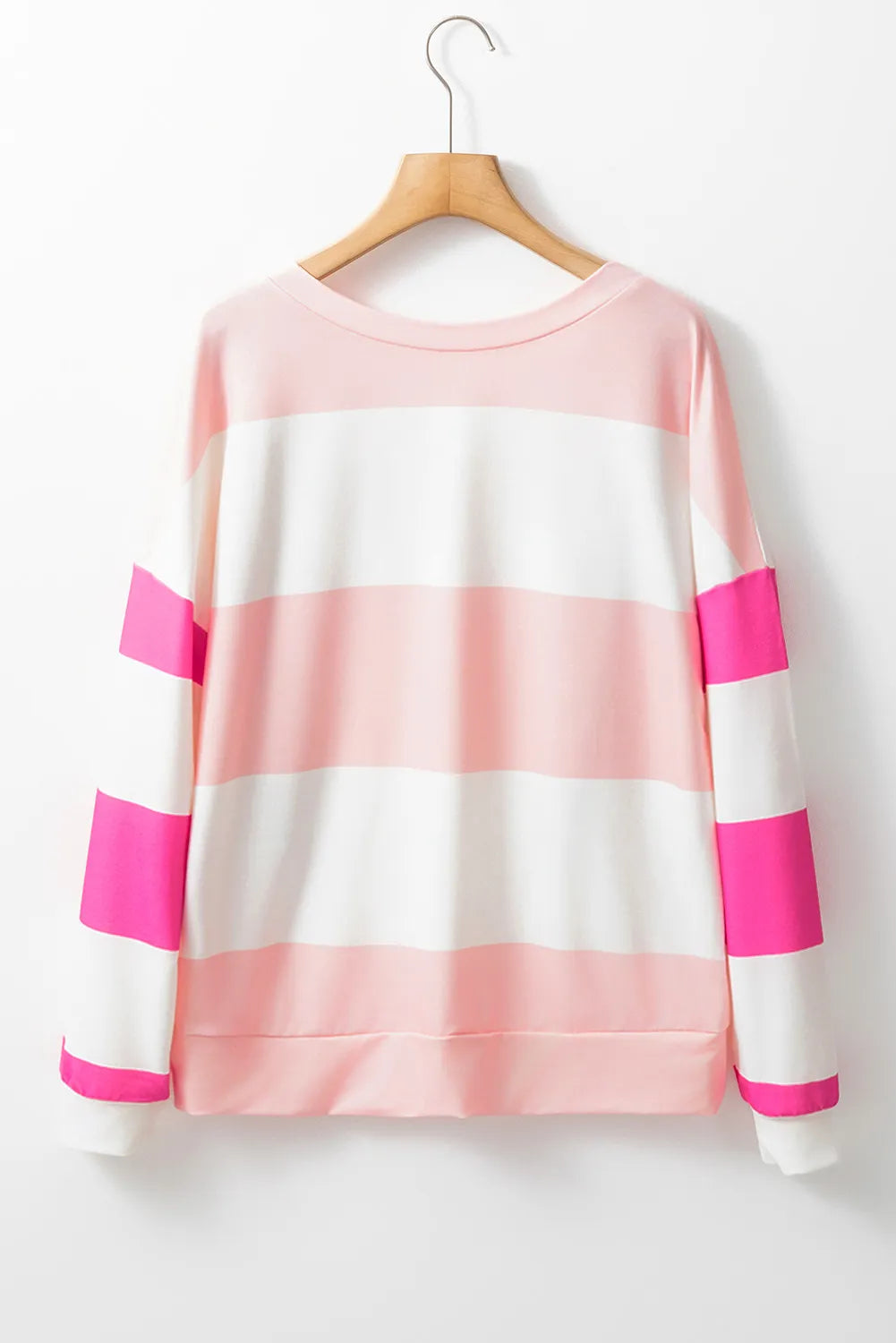 Women's Contrast Color Block Round Neck Long Sleeve T-Shirt - Casual Fashion Top for Everyday Wear, Work & Outfits